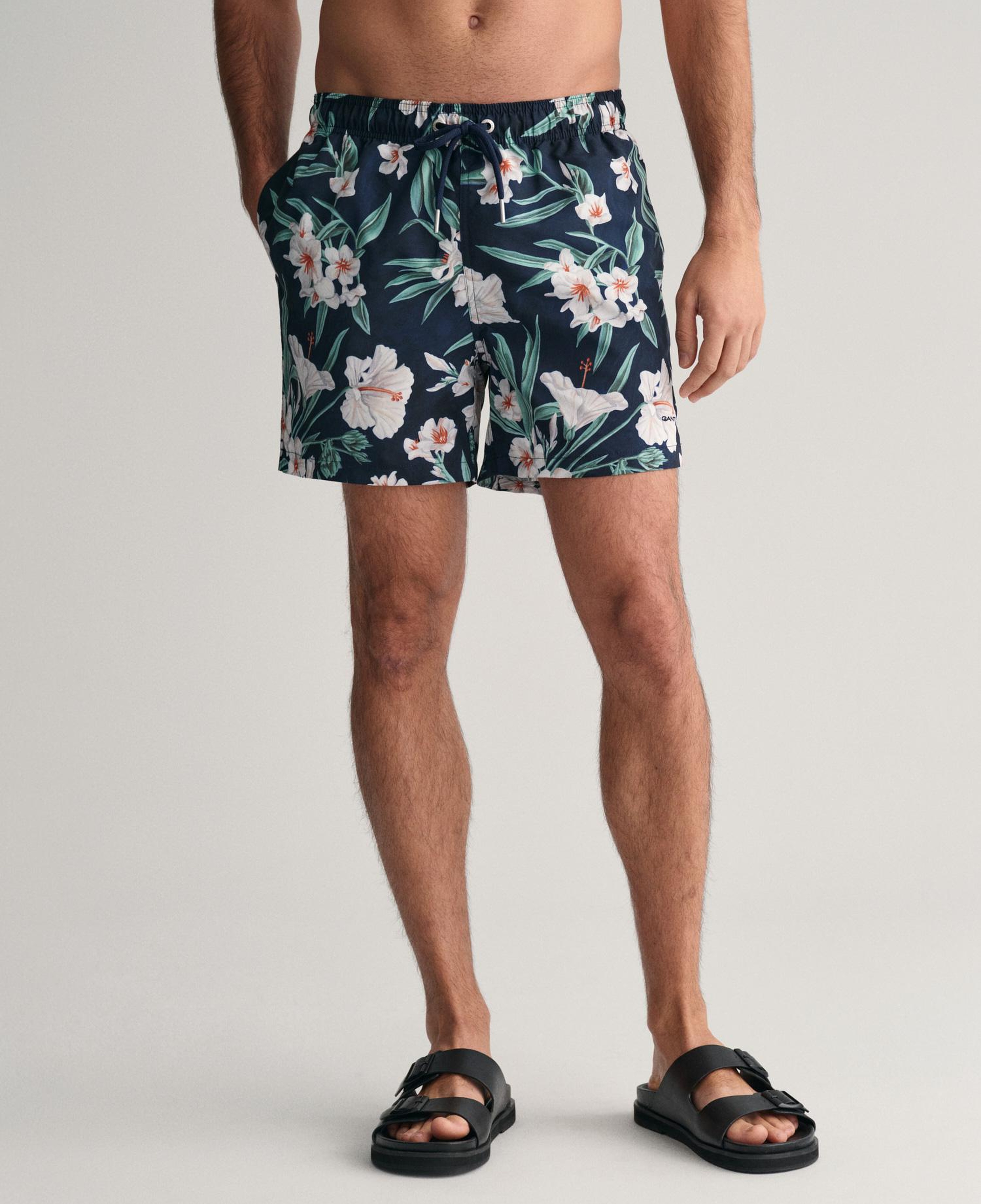 GANT Erkek Lacivert Regular Fit Desenli Mayo Şort