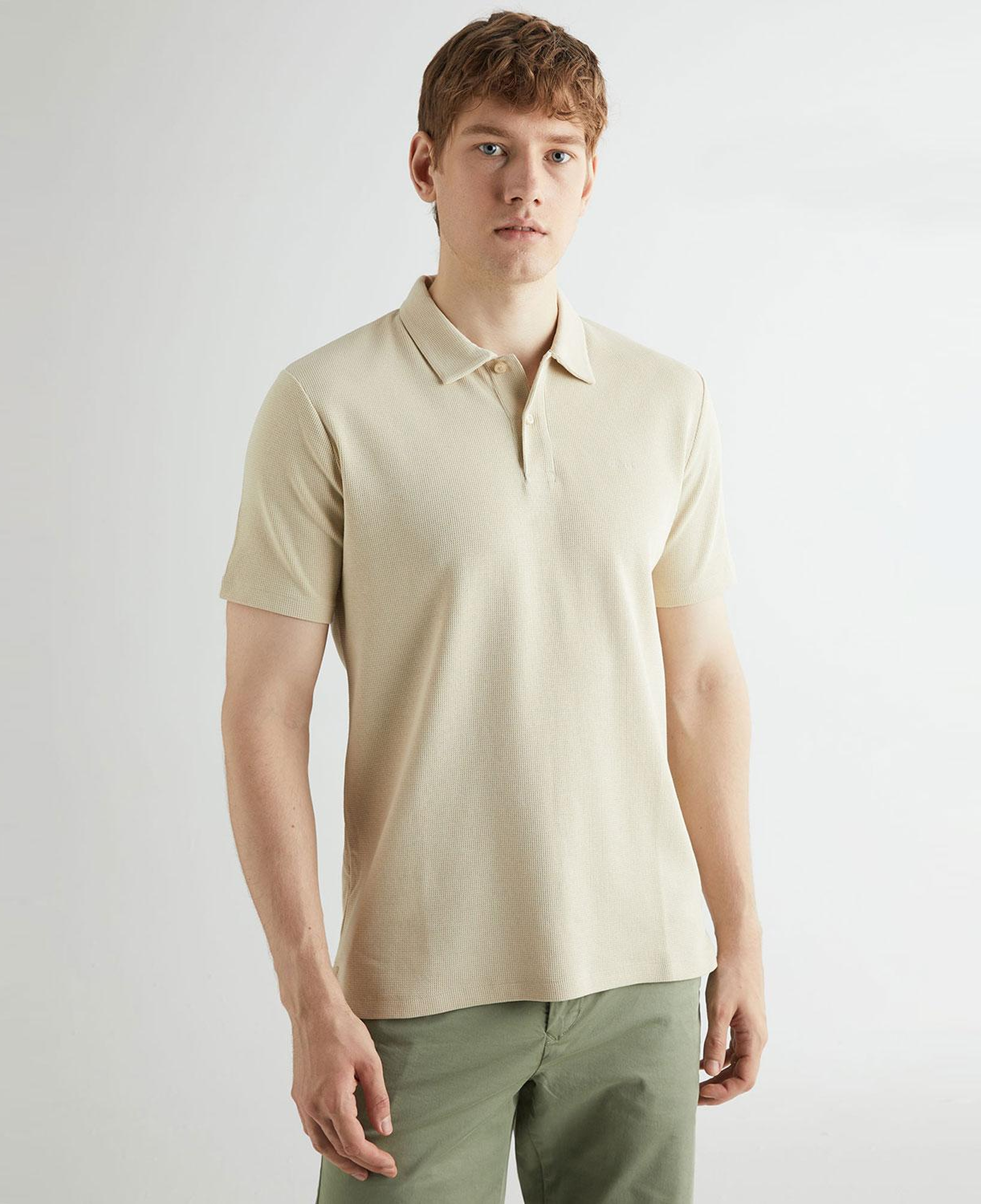 GANT Erkek Bej Regular Fit Dokulu Polo