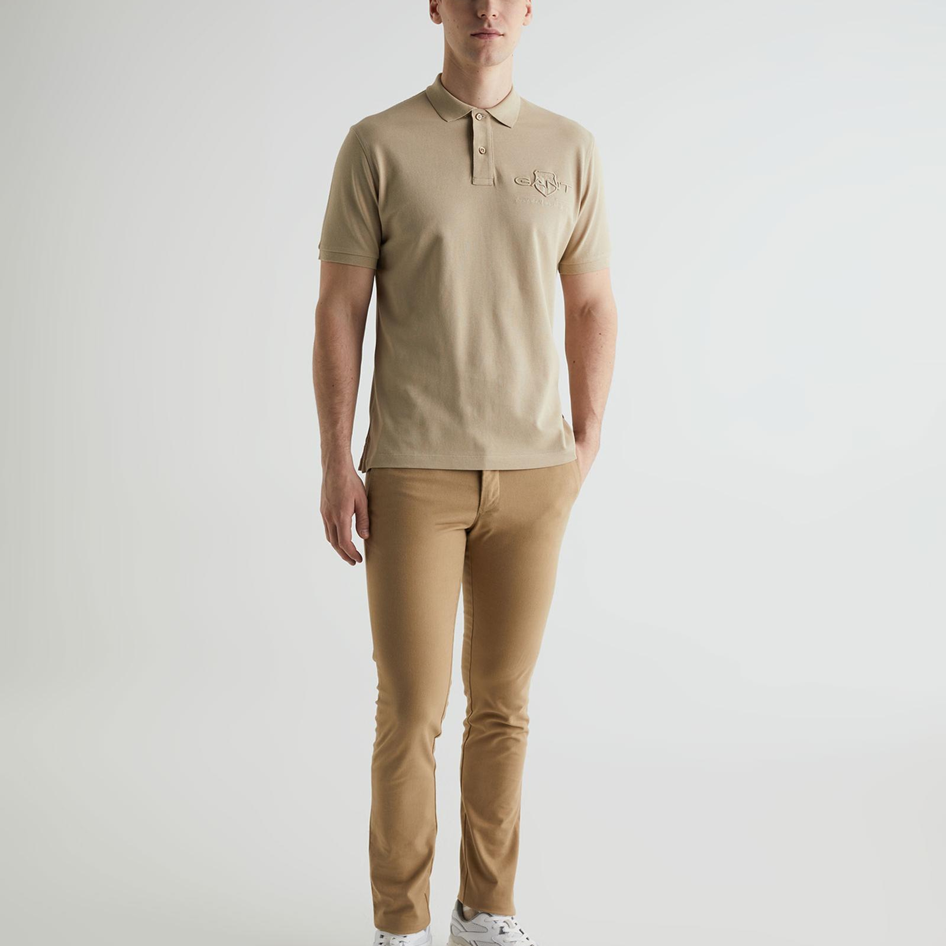 GANT Erkek Bej Regular Fit Logolu Polo