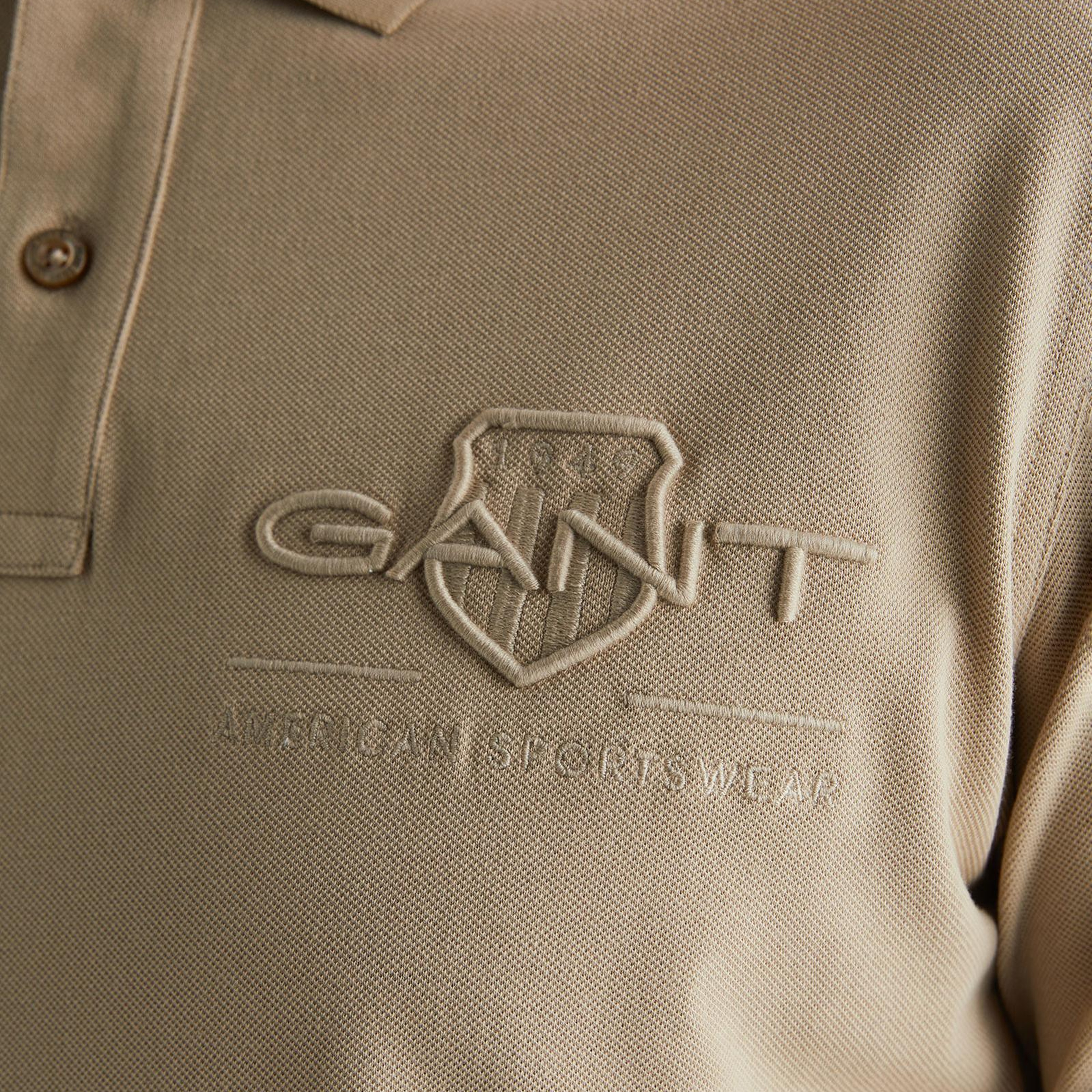 GANT Erkek Bej Regular Fit Logolu Polo