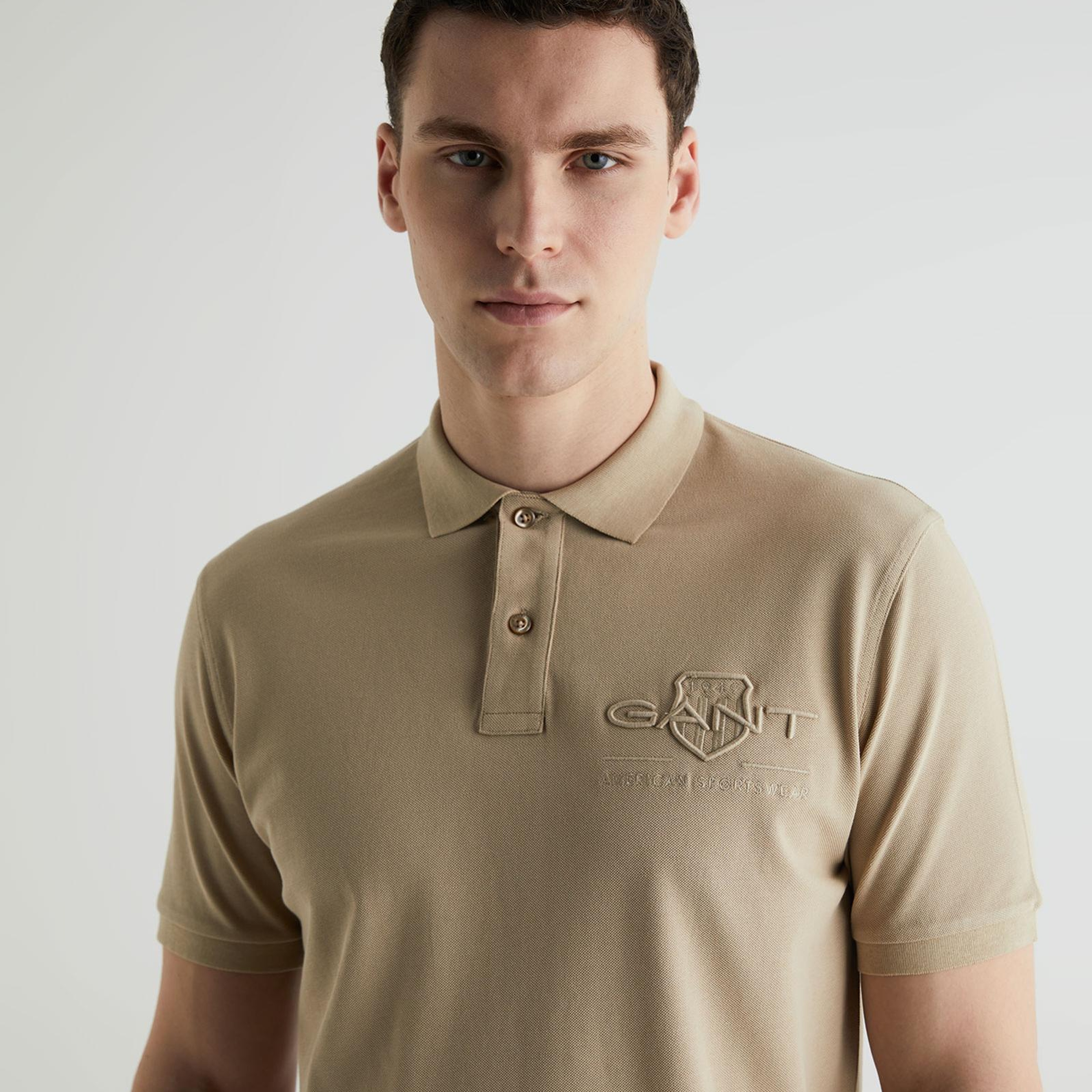 GANT Erkek Bej Regular Fit Logolu Polo