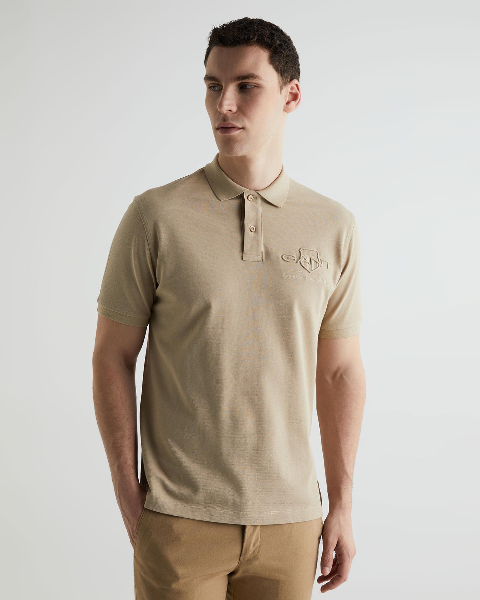 GANT Erkek Bej Regular Fit Logolu Polo