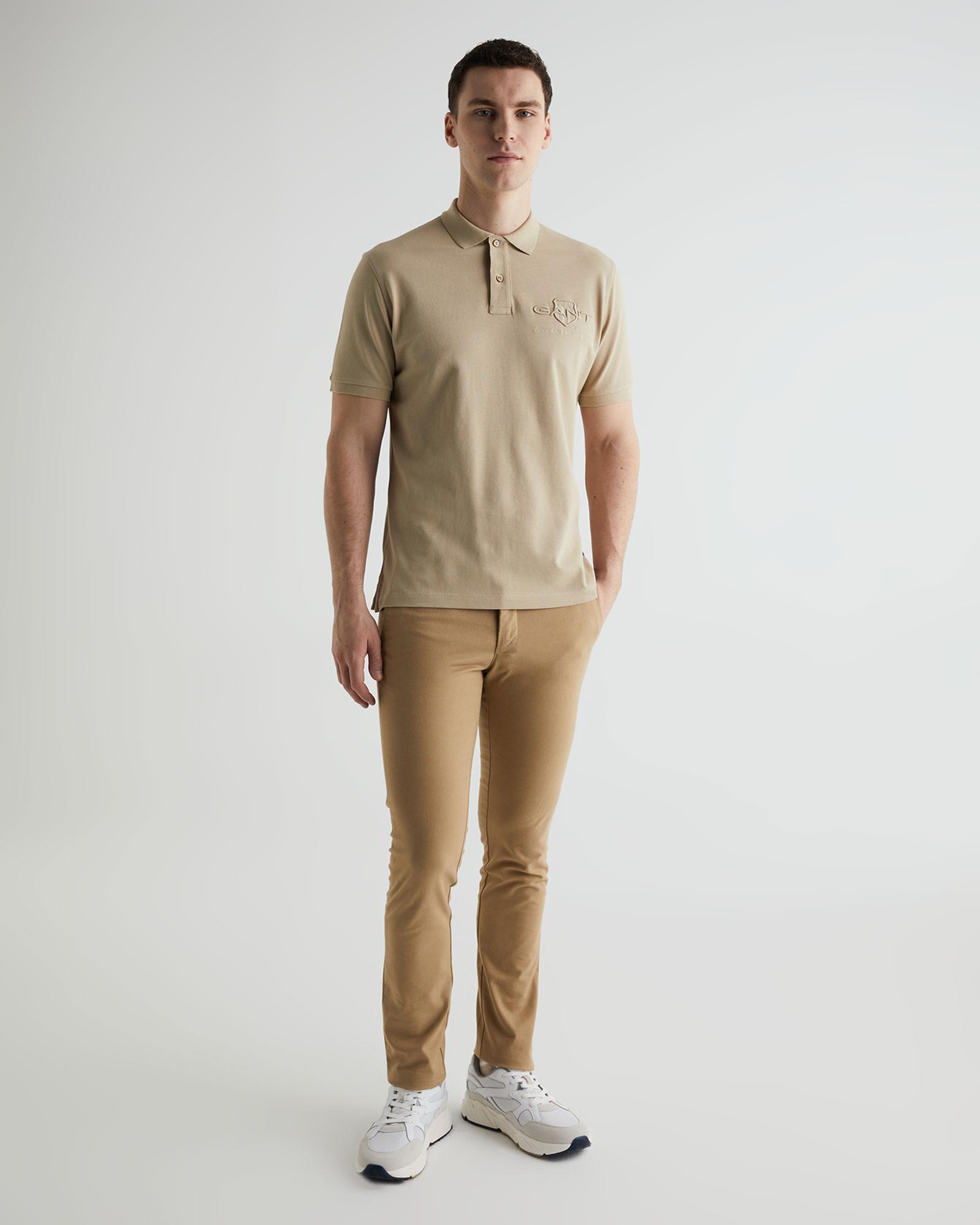 GANT Erkek Bej Regular Fit Logolu Polo