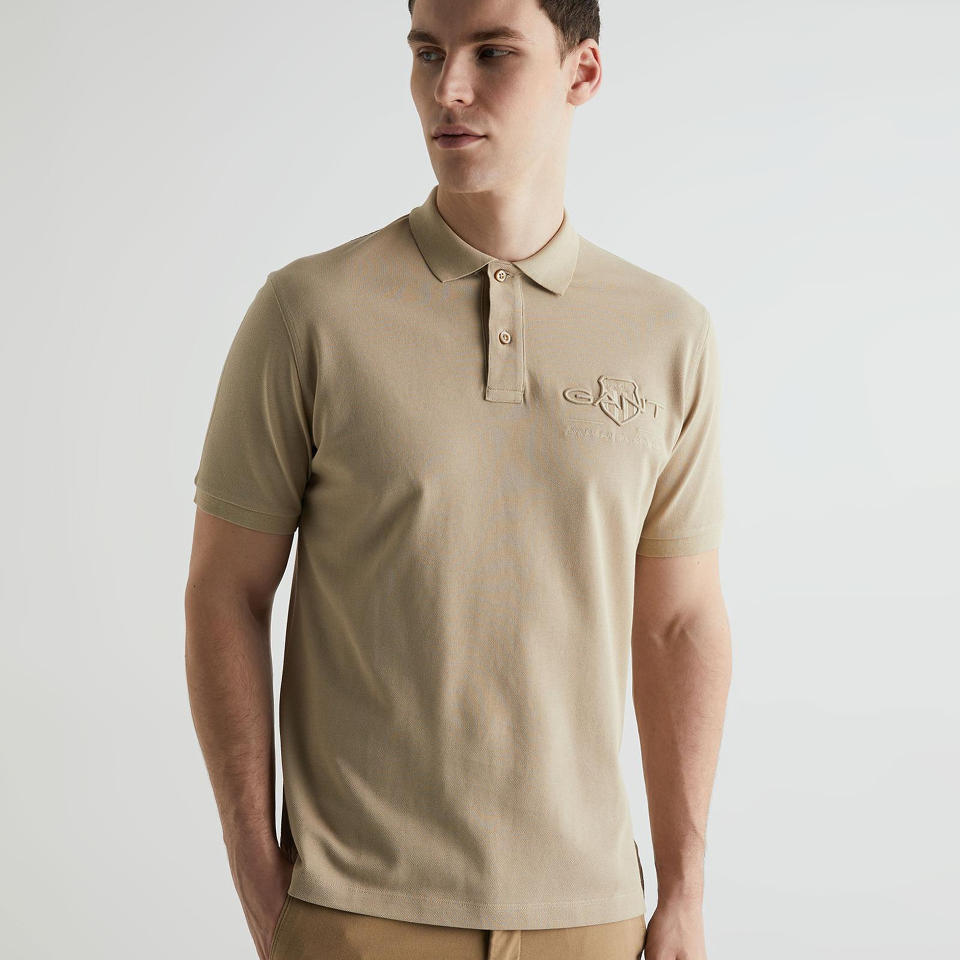 GANT Erkek Bej Regular Fit Logolu Polo
