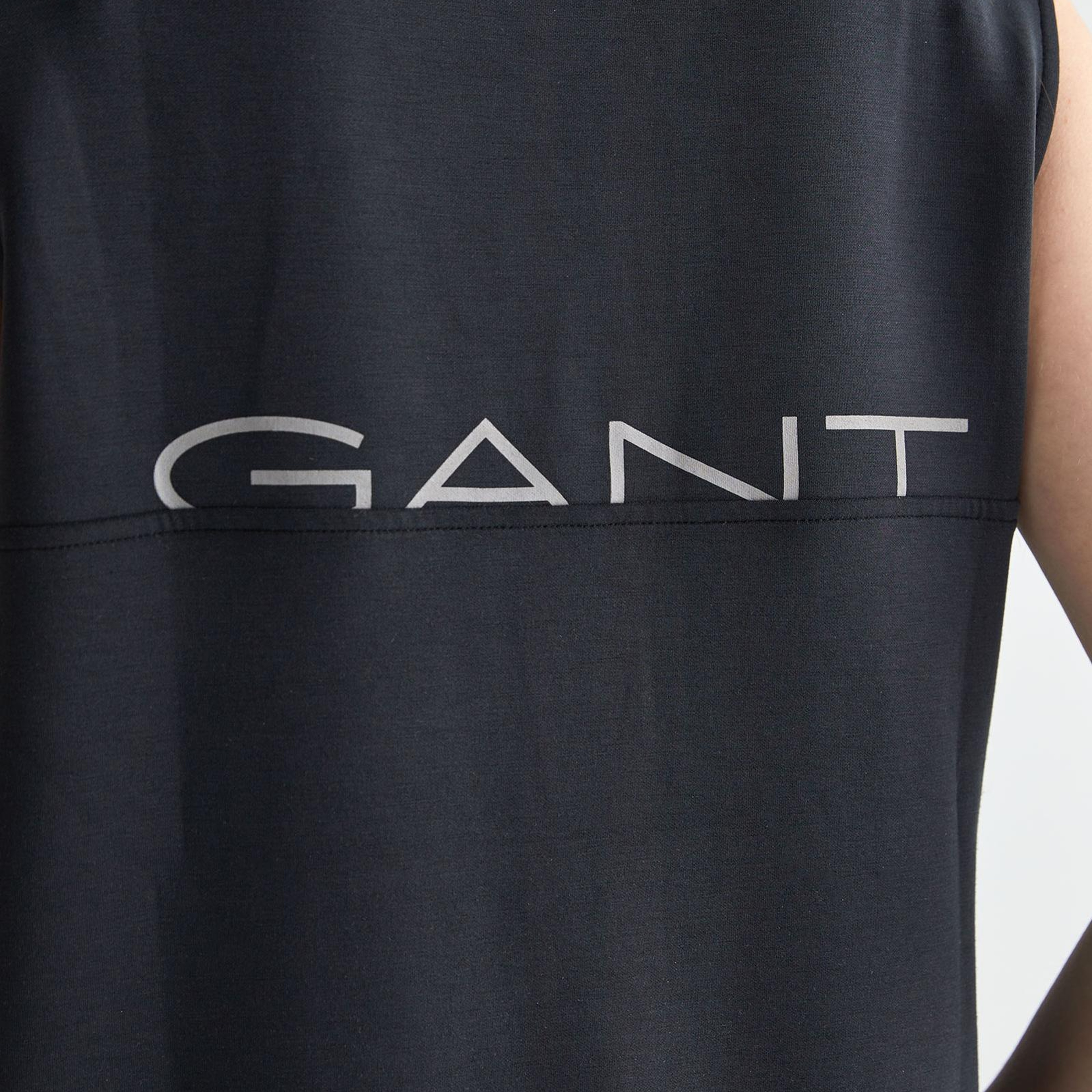 GANT Kadın Siyah Regular Fit Yarım Fermuarlı Elbise
