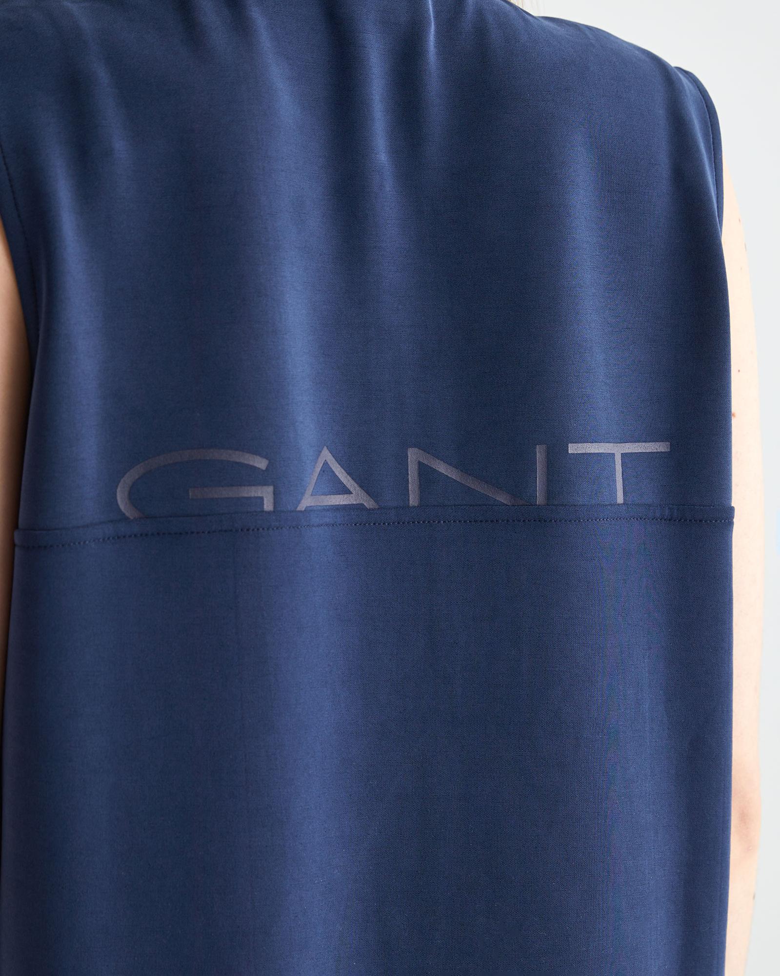 GANT Kadın Lacivert Regular Fit Yarım Fermuarlı Elbise