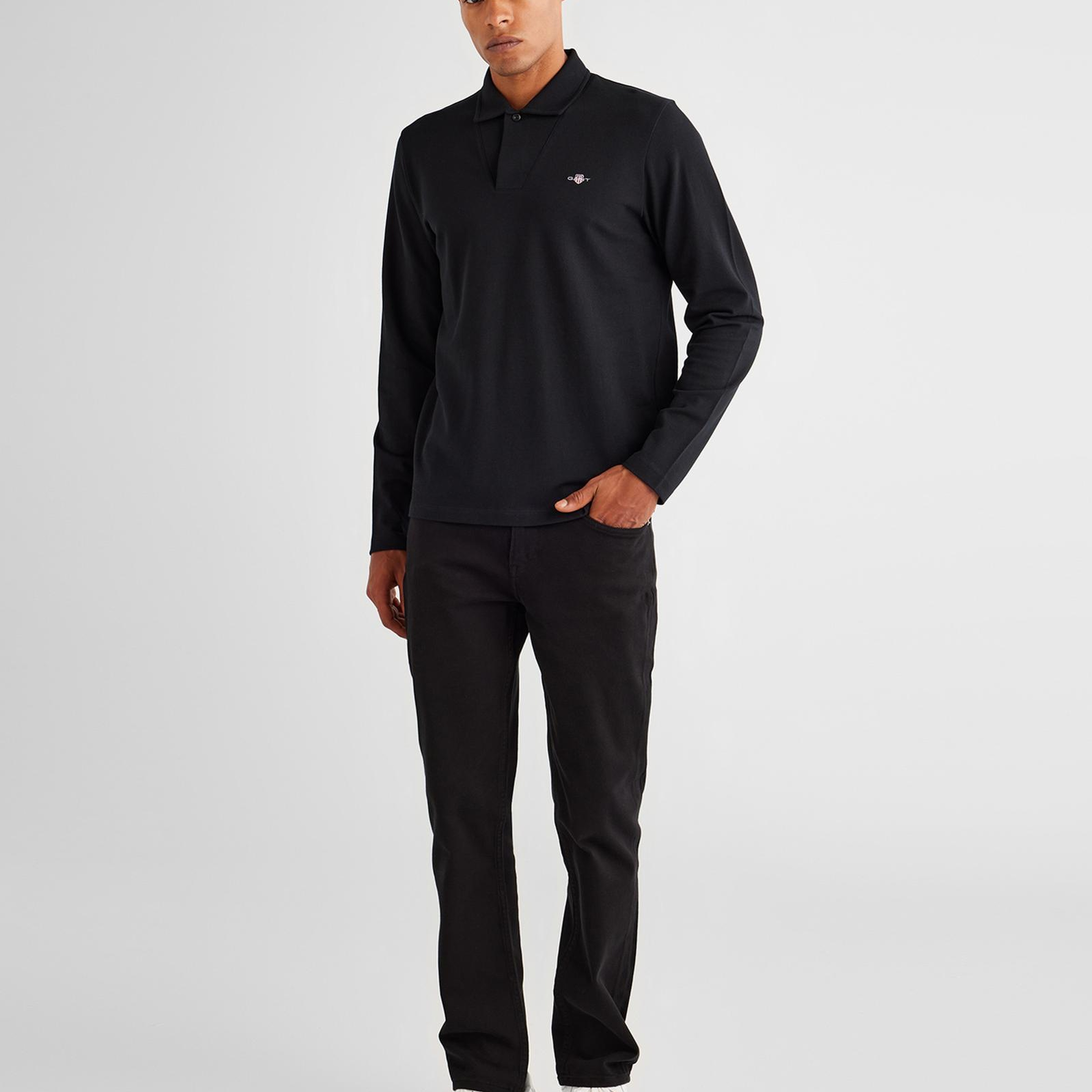 GANT Erkek Siyah Slim Fit Polo
