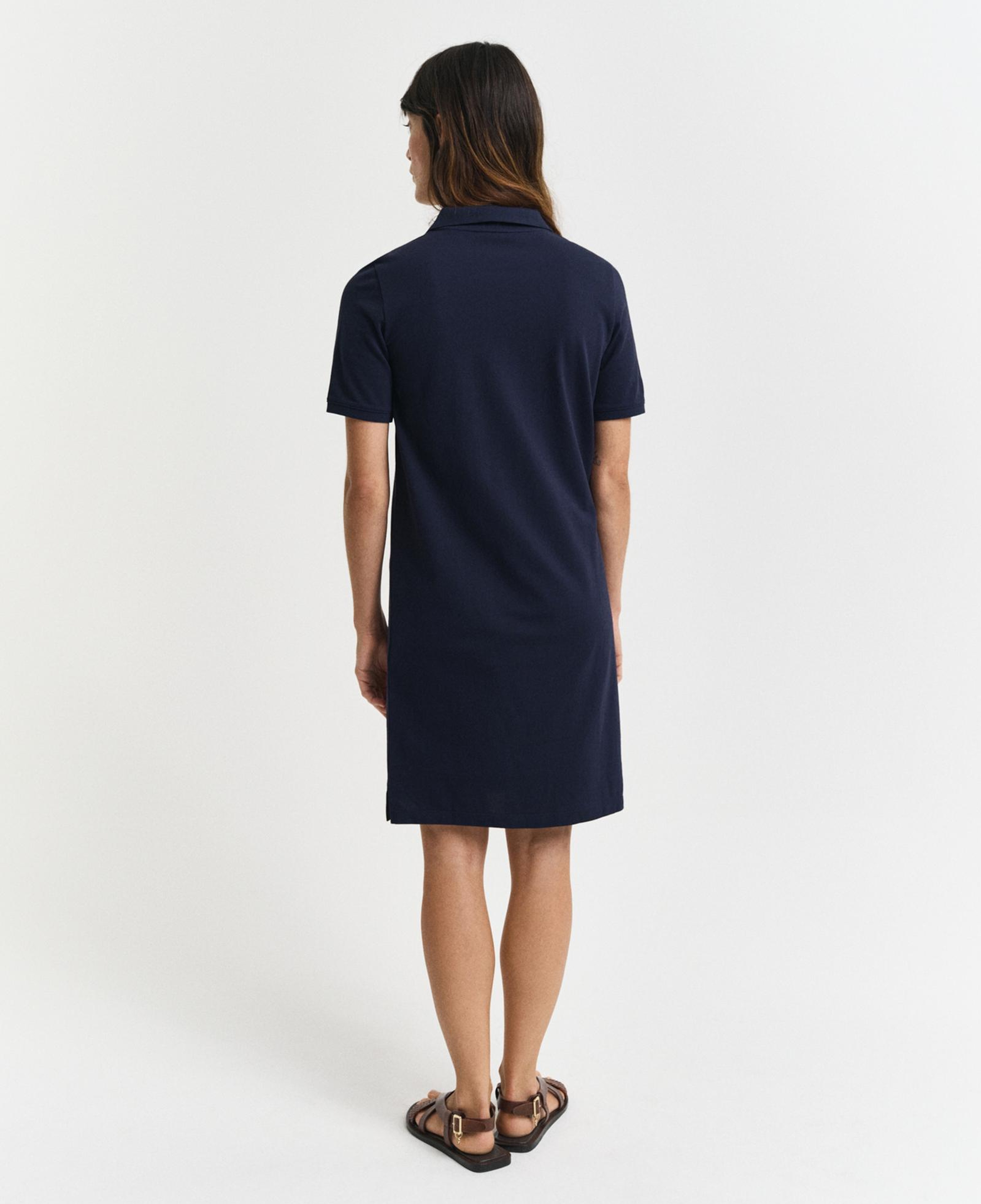 GANT Kadın Lacivert Regular Fit Polo Yaka Elbise