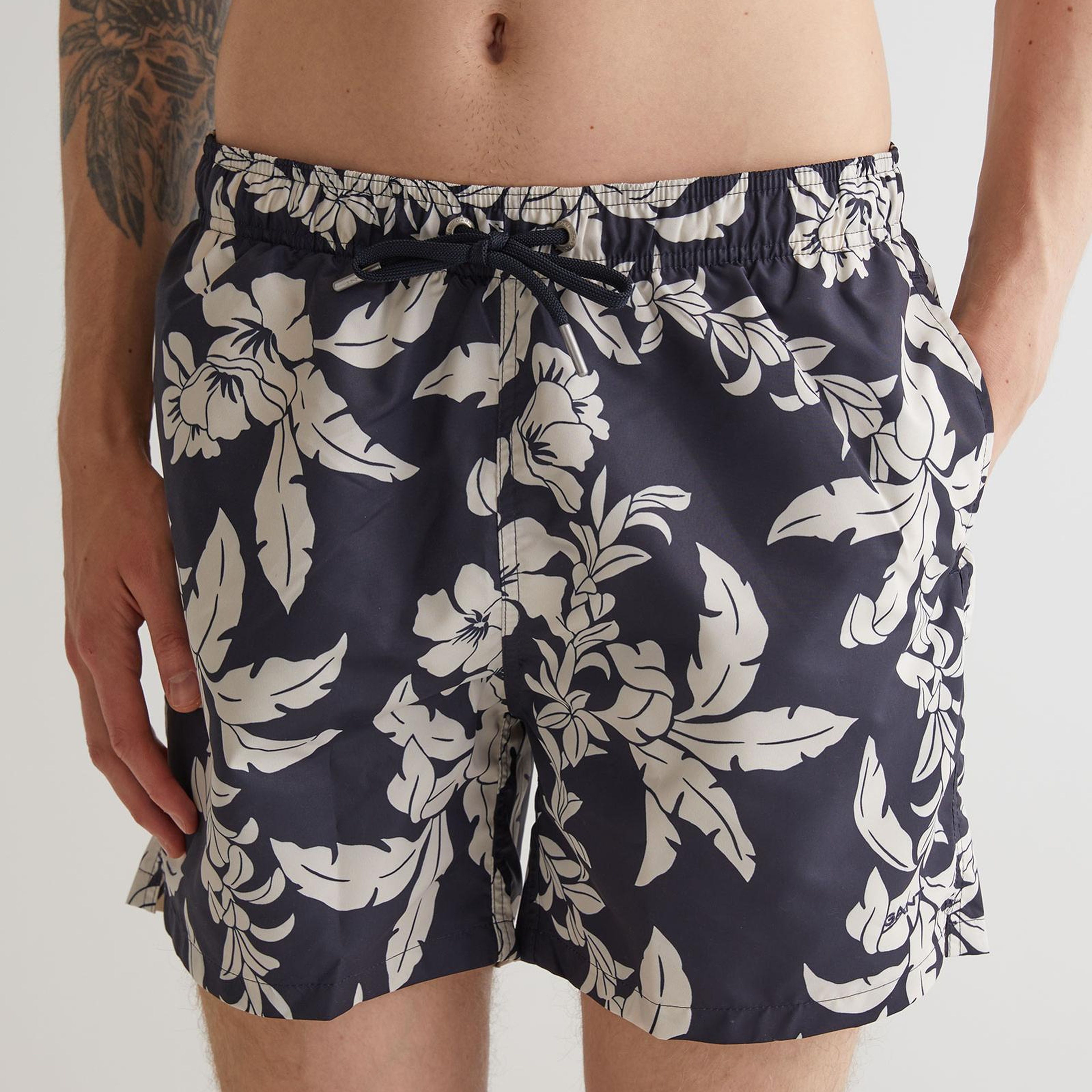 GANT Erkek Lacivert Regular Fit Desenli Mayo Şort