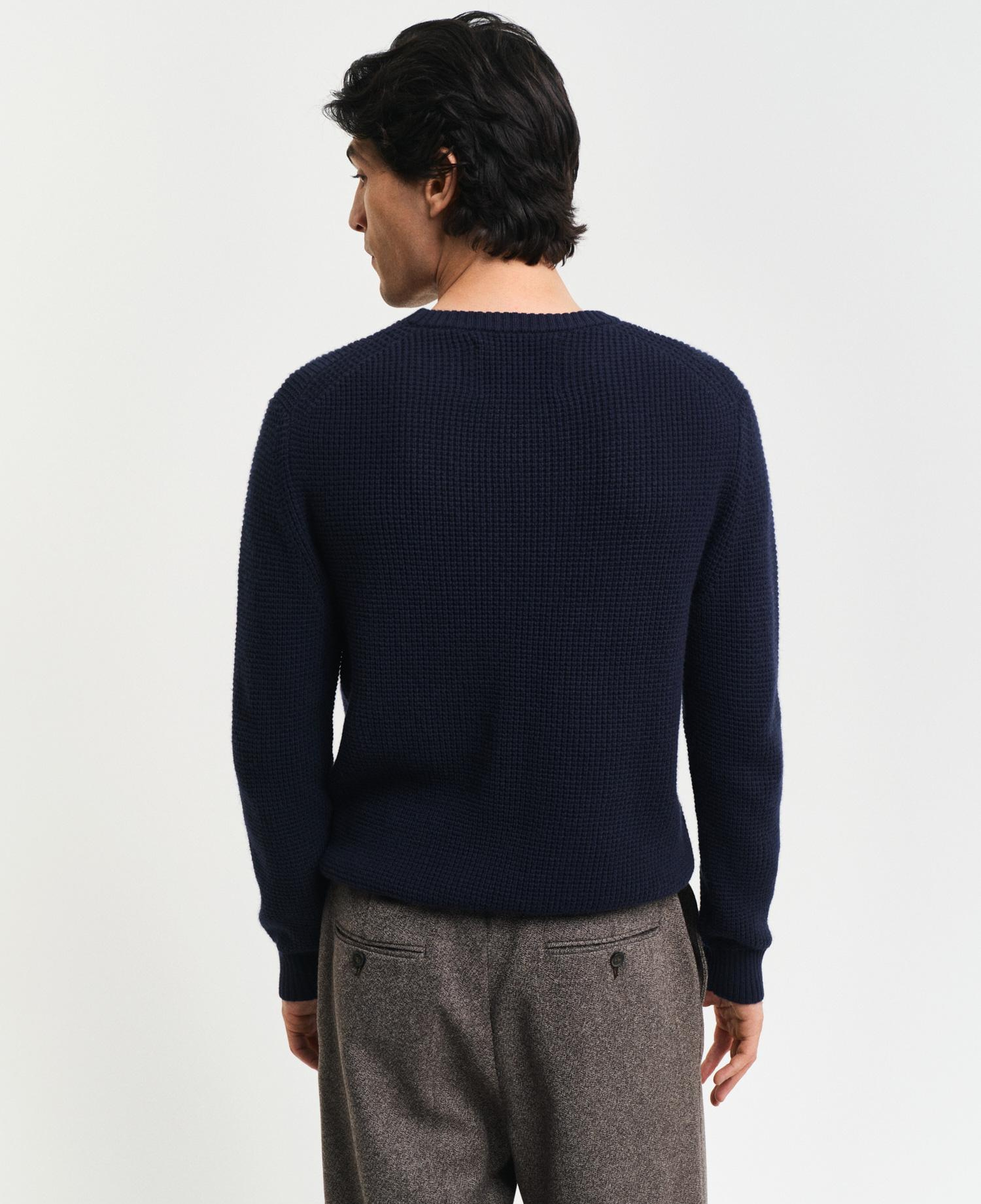 GANT Erkek Lacivert Regular Fit Bisiklet Yaka Kazak