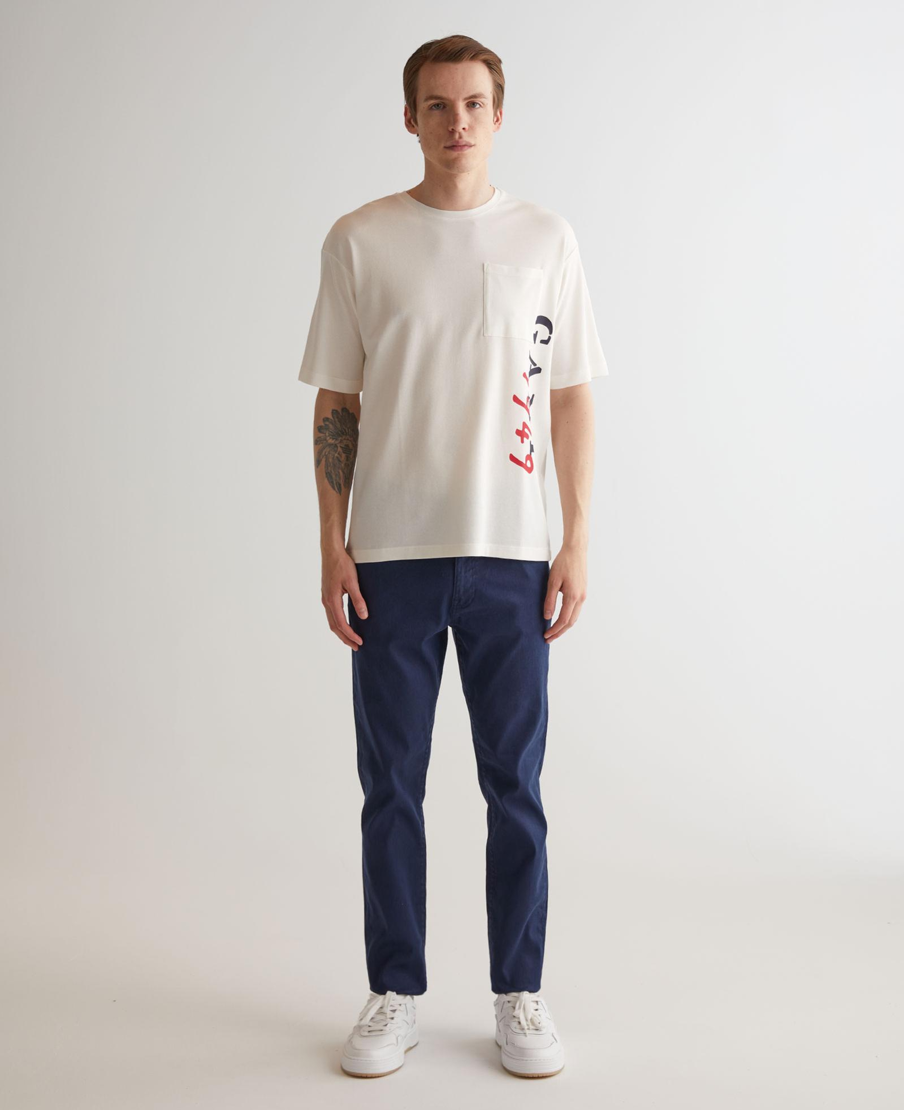 GANT Erkek Krem Regular Fit Bisiklet Yaka Logolu T-shirt
