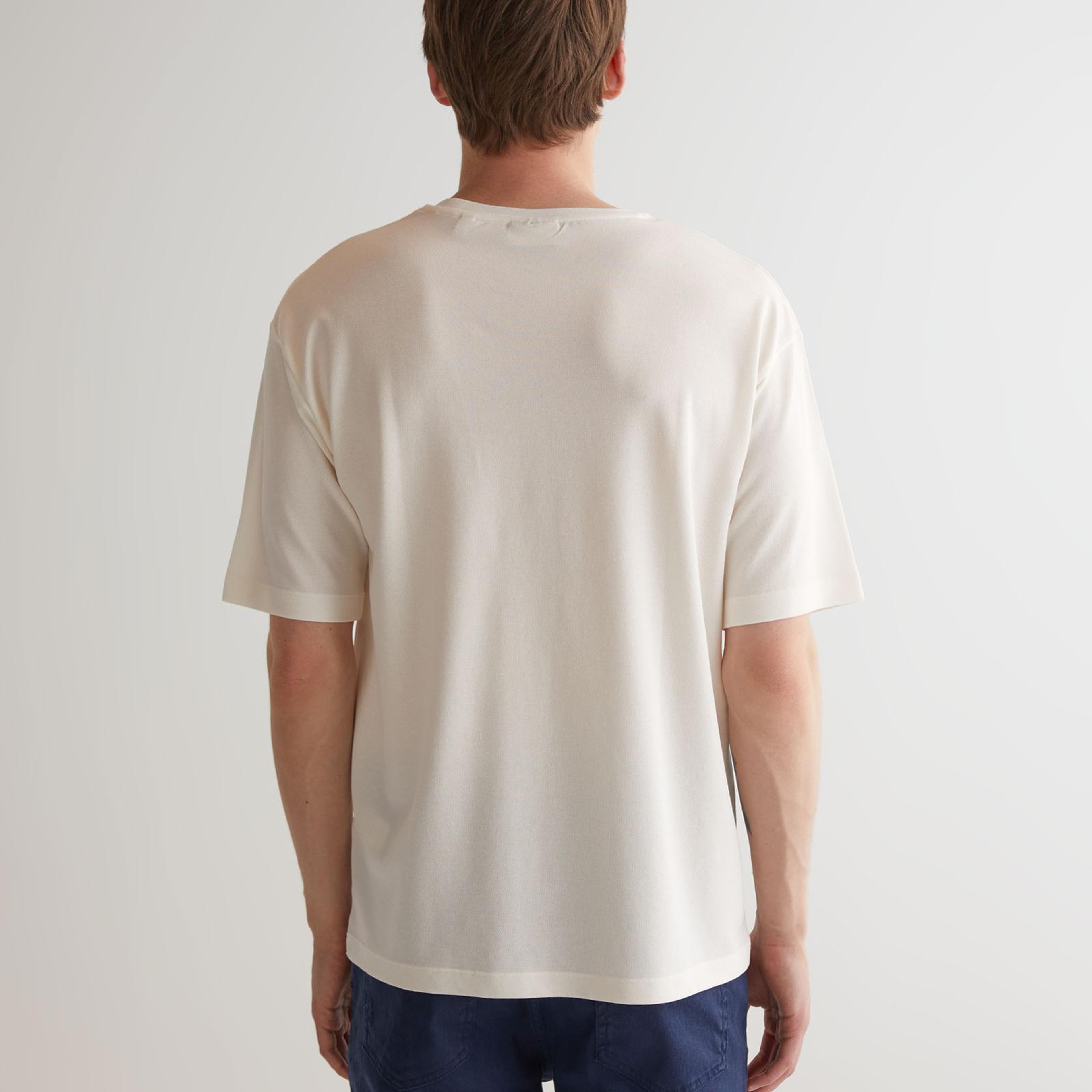 GANT Erkek Krem Regular Fit Bisiklet Yaka Logolu T-shirt