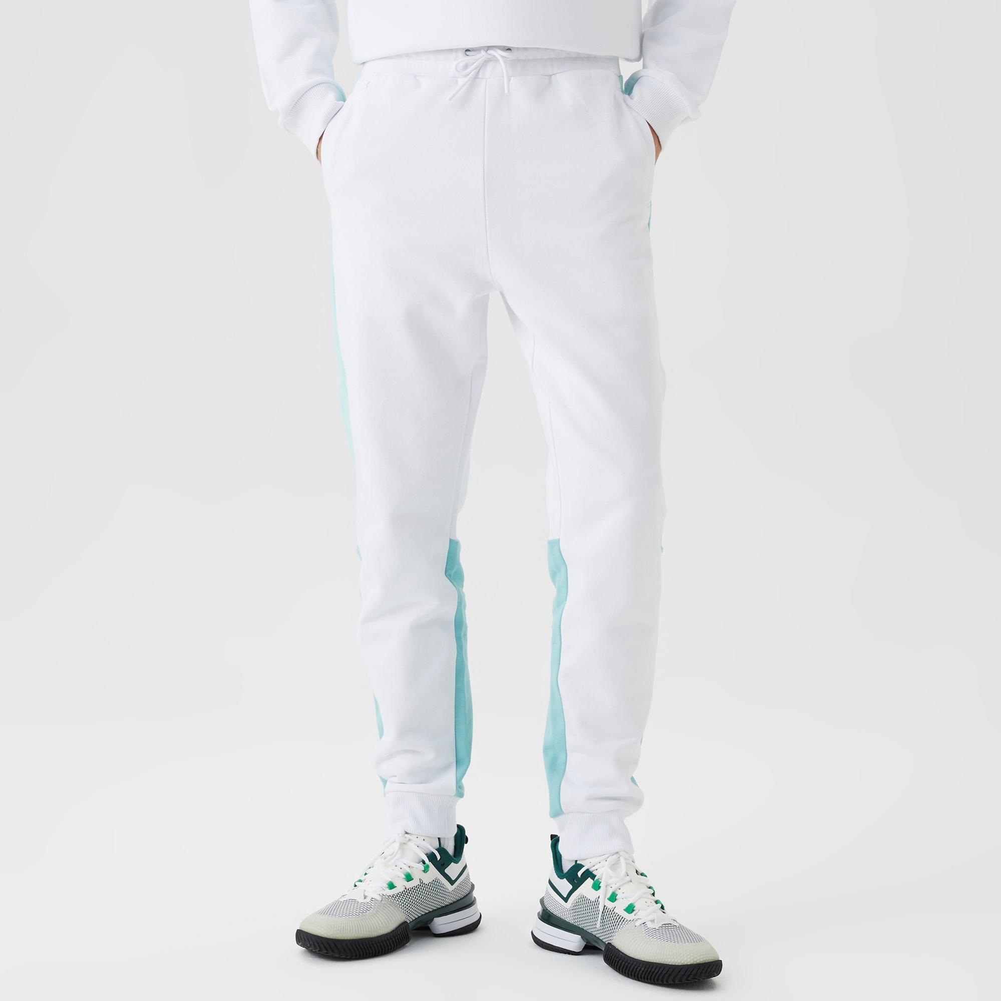 Erkek Regular Fit Renk Bloklu Beyaz Eşofman Altı