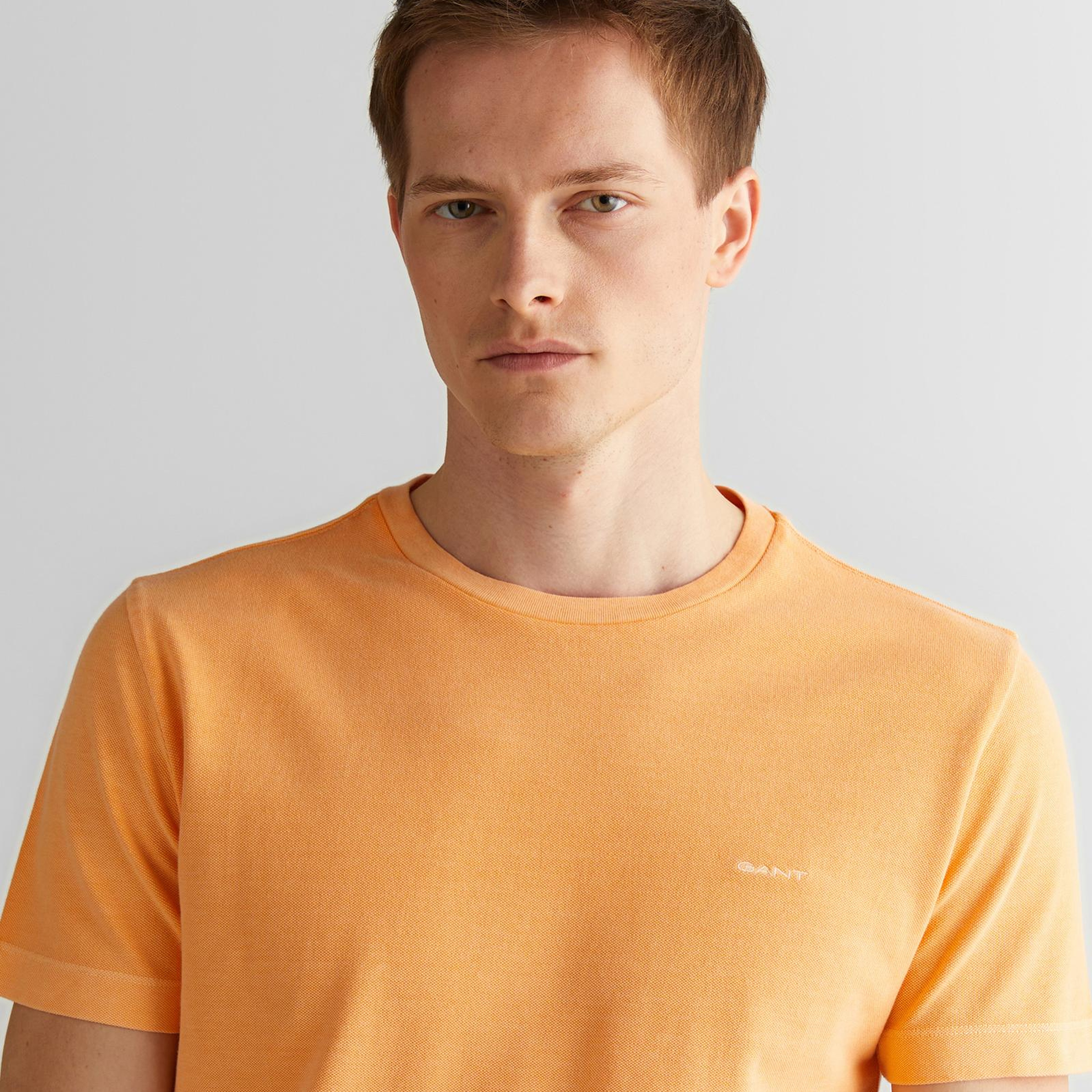 GANT Erkek Turuncu Slim Fit Bisiklet Yaka T-Shirt