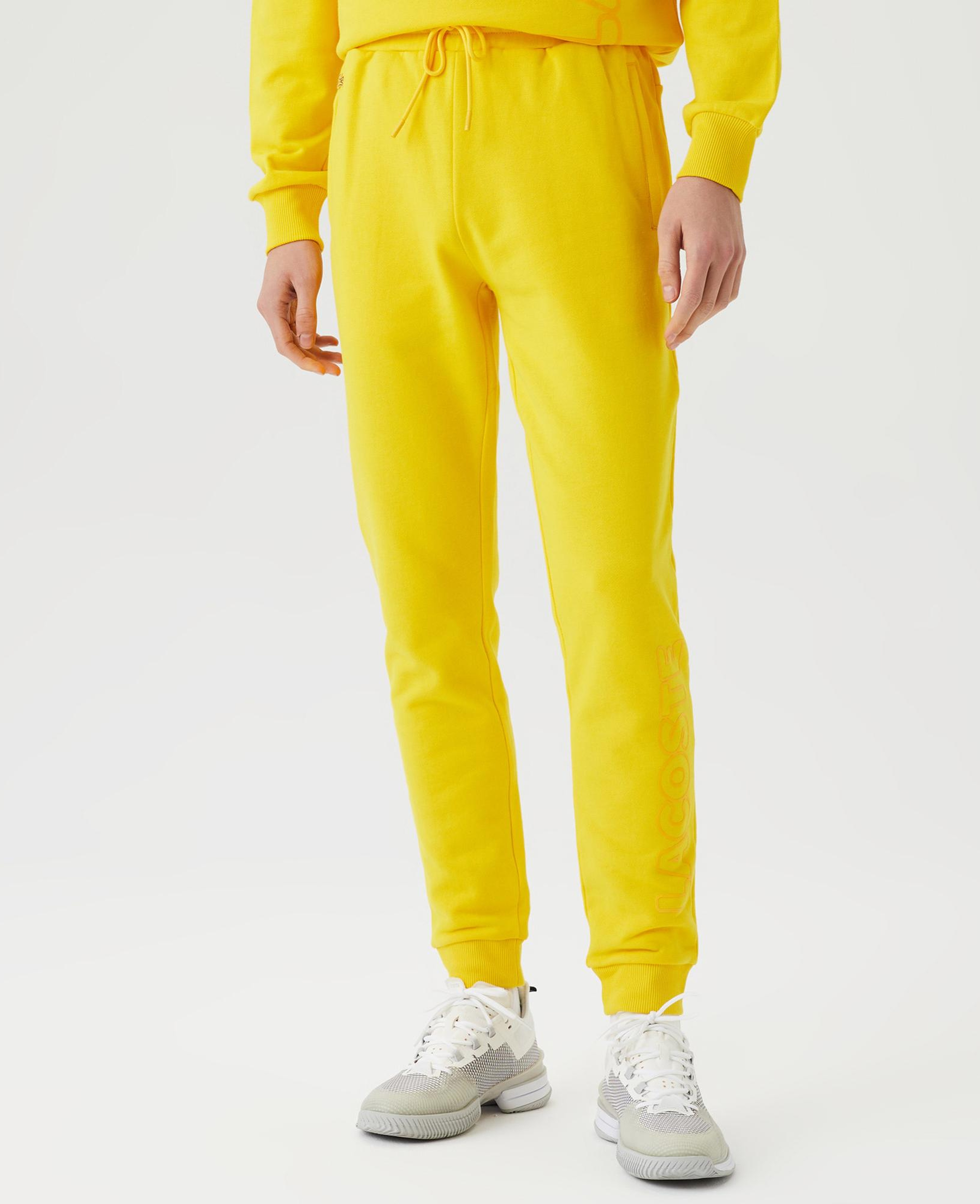 Erkek Slim Fit Baskılı Sarı Eşofman Altı