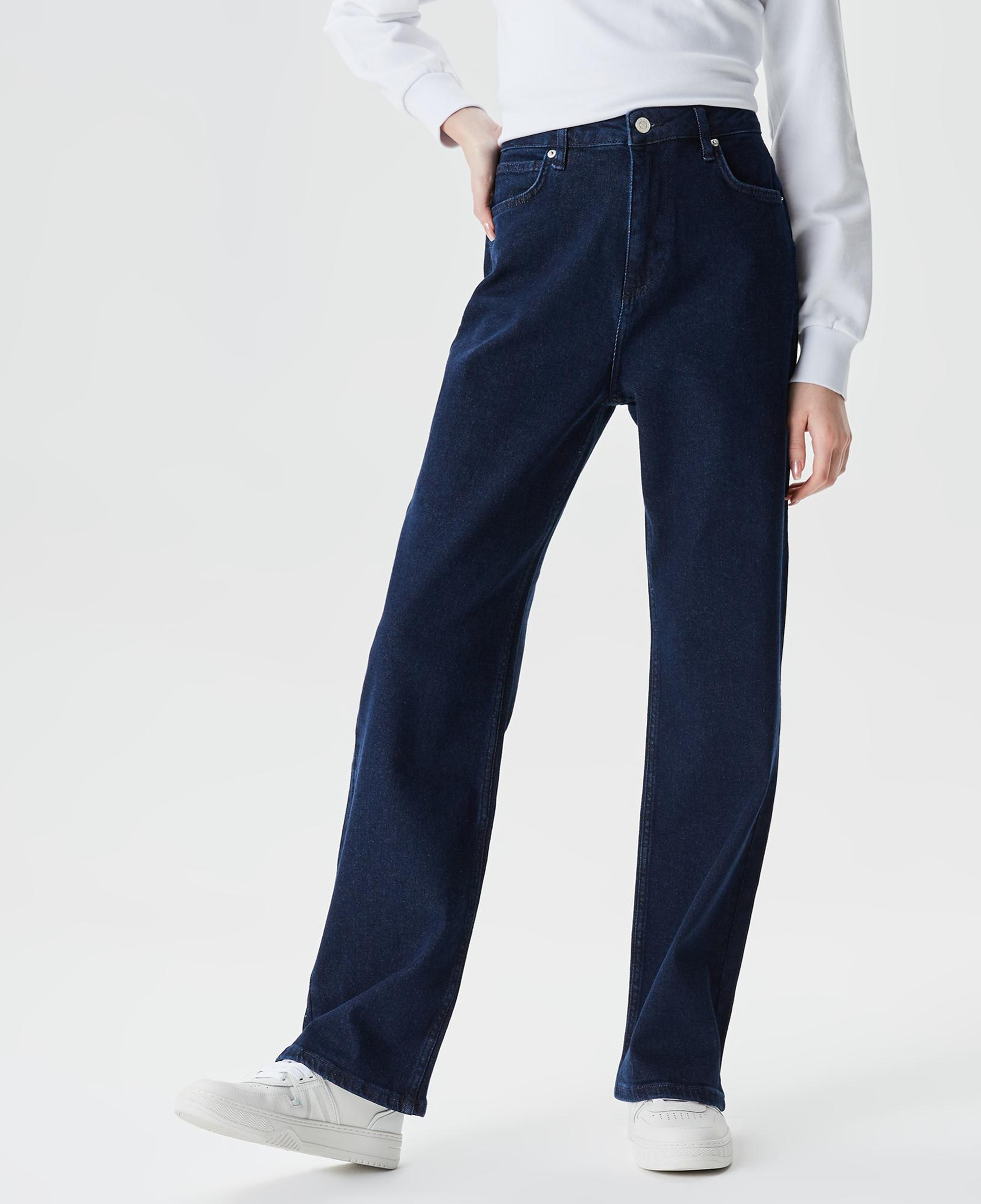 Kadın Straight Fit Lacivert Jean Pantolon