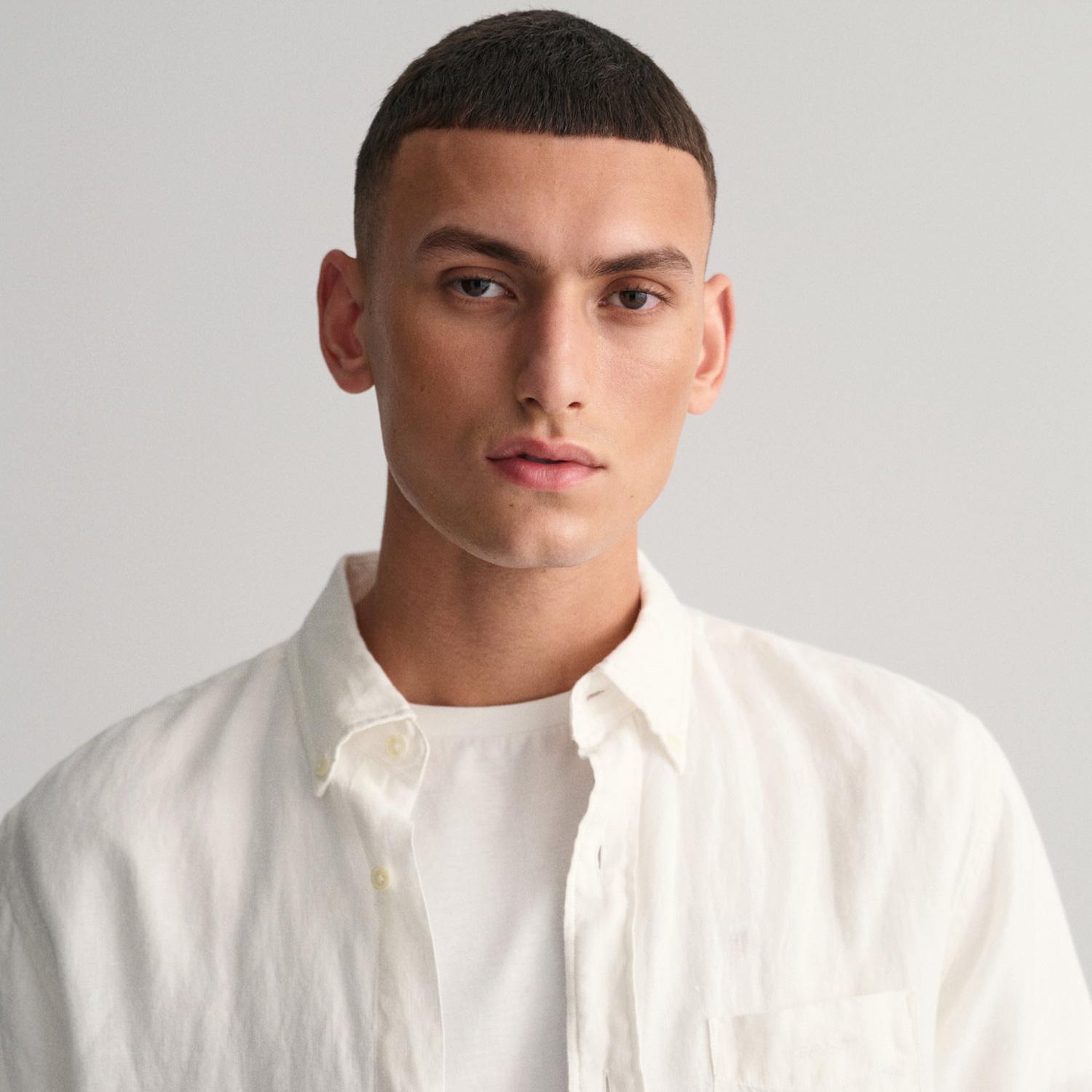 GANT Erkek Beyaz Regular Fit Keten Gömlek