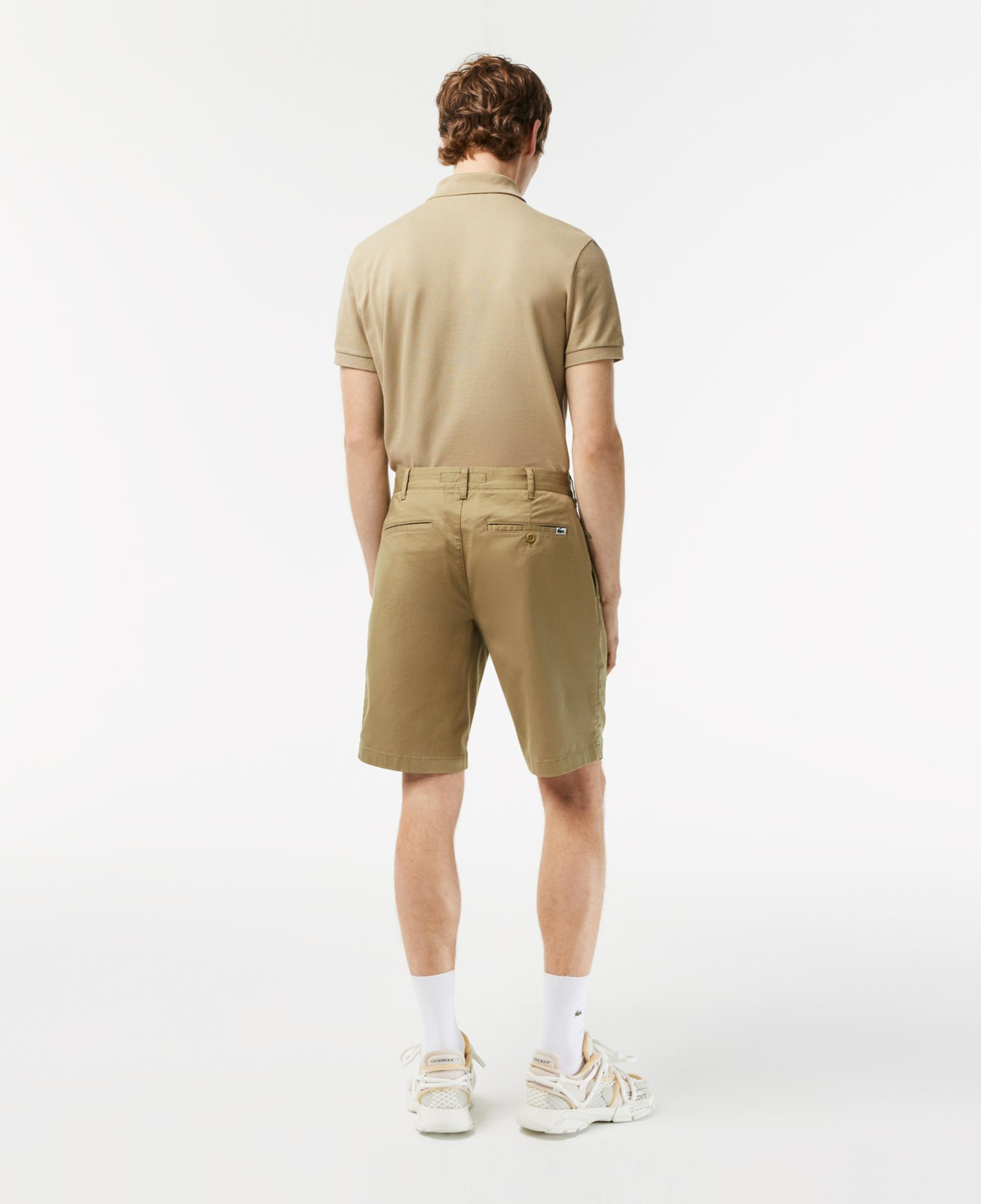 Erkek Slim Fit Bej Bermuda