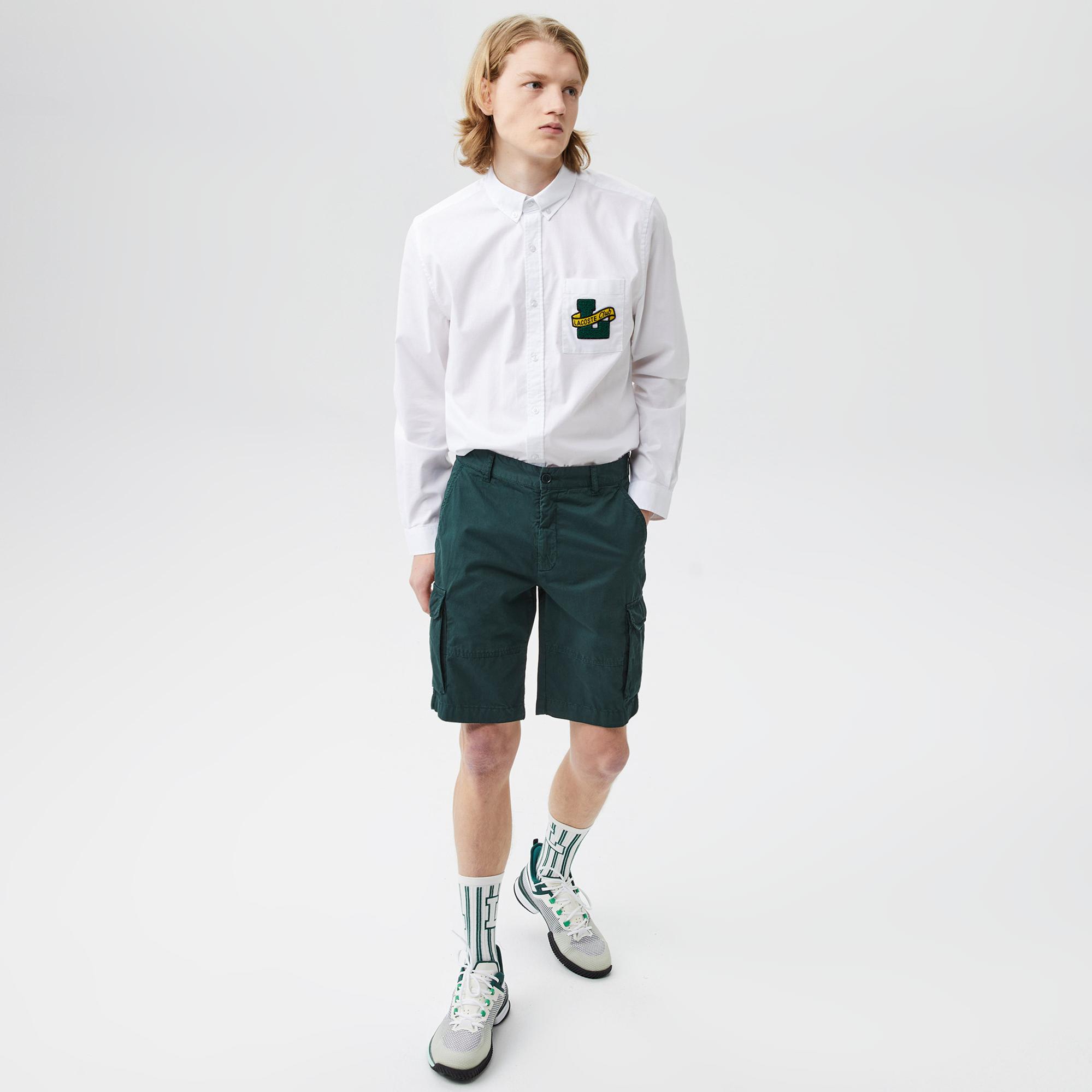 Erkek Regular Fit Yeşil Bermuda