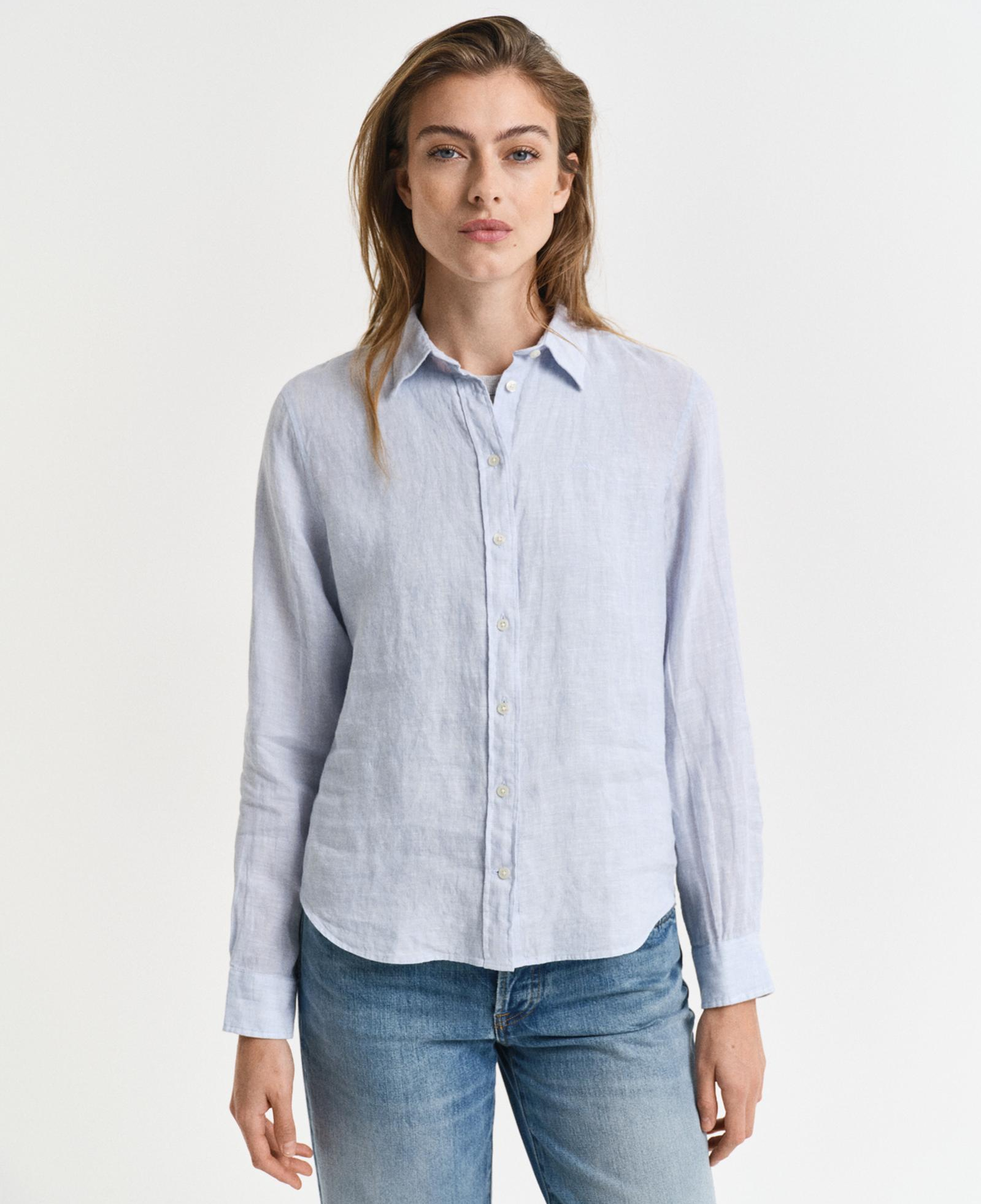 GANT Kadın Mavi Regular Fit Klasik Yaka Gömlek