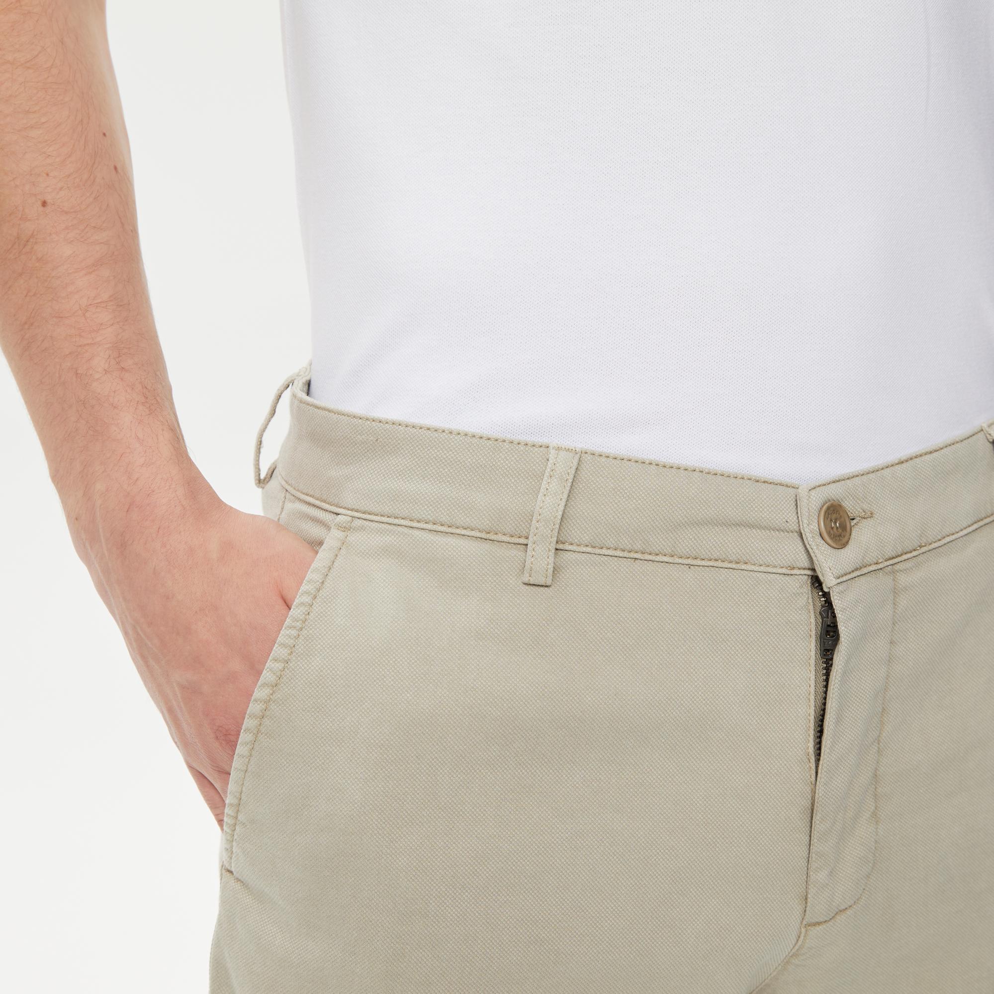 Erkek Slim Fit Kahverengi Bermuda