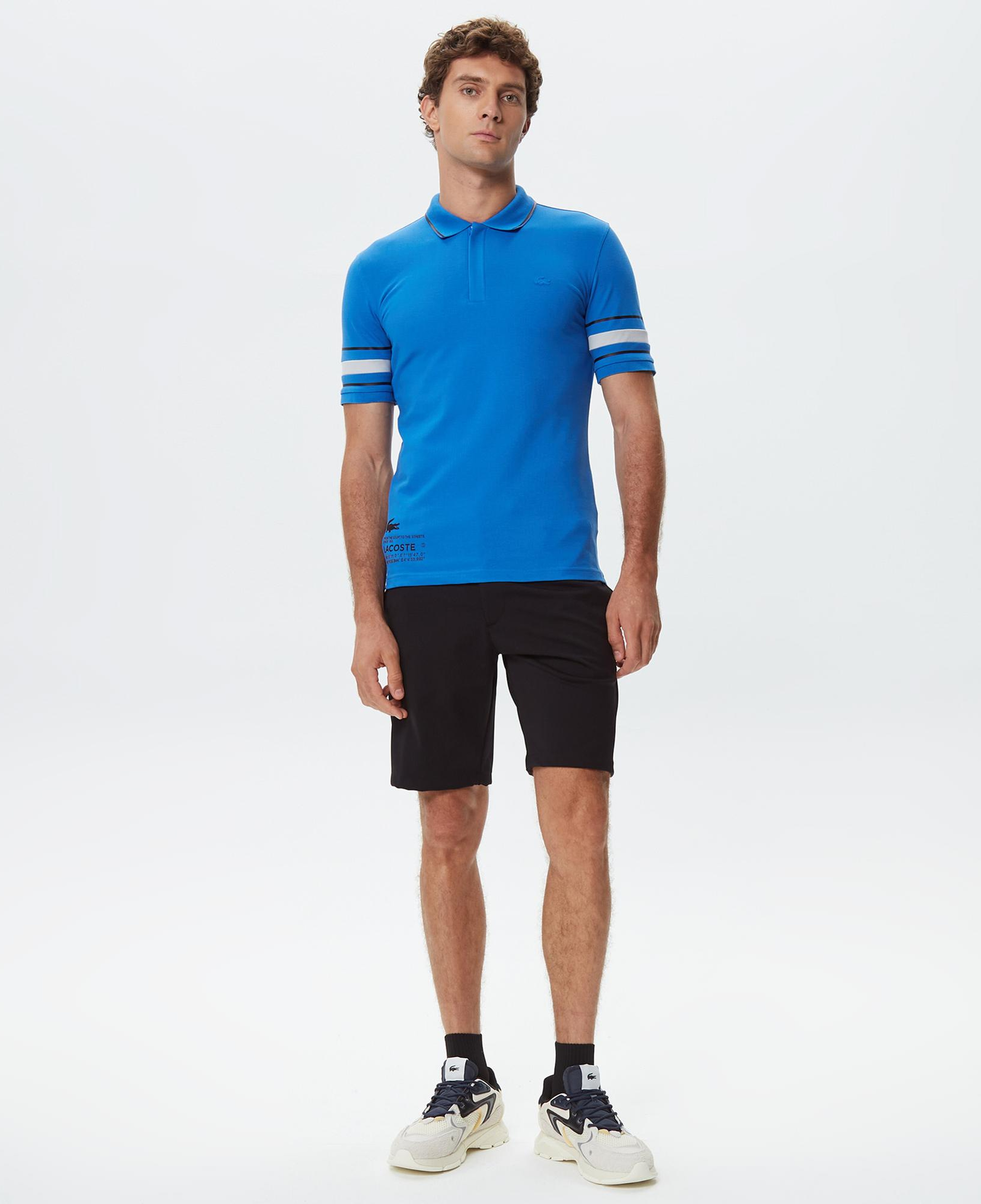 Active Erkek Slim Fit Baskılı Mavi Polo