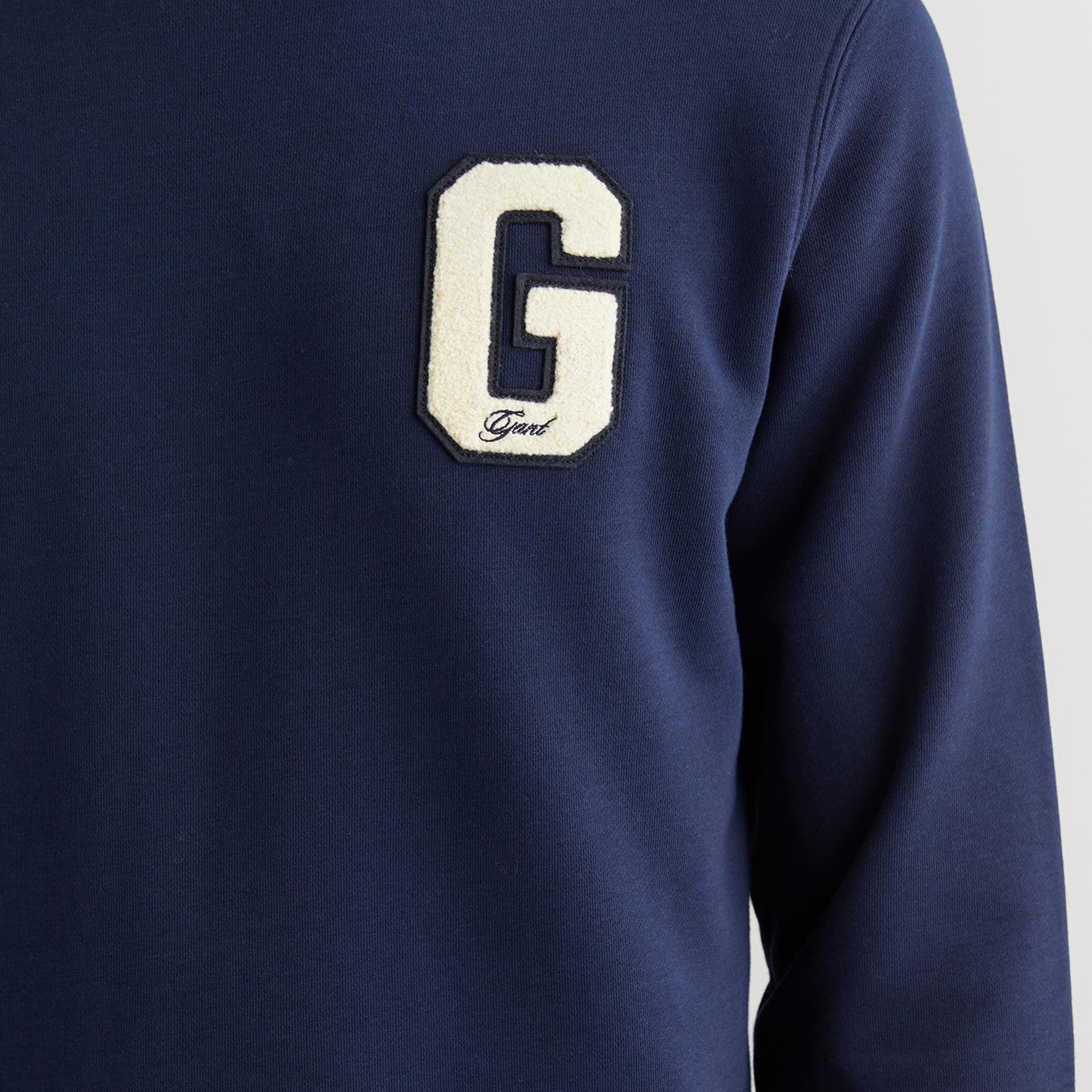 GANT Erkek Lacivert Regular Fit Bisiklet Yaka Logolu Sweatshirt