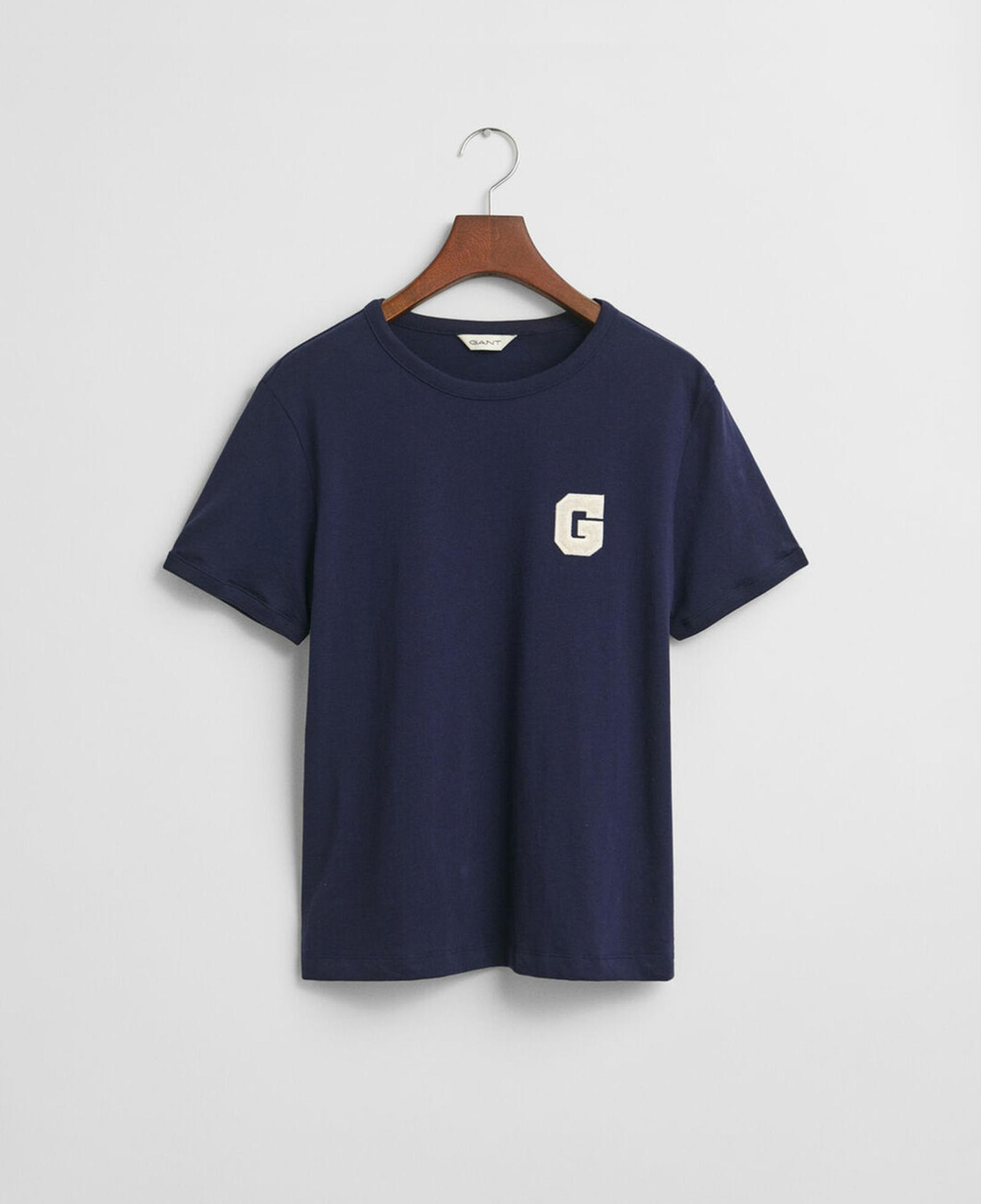 GANT Kadın Lacivert Regular Fit Bisiklet Yaka Logolu T-Shirt