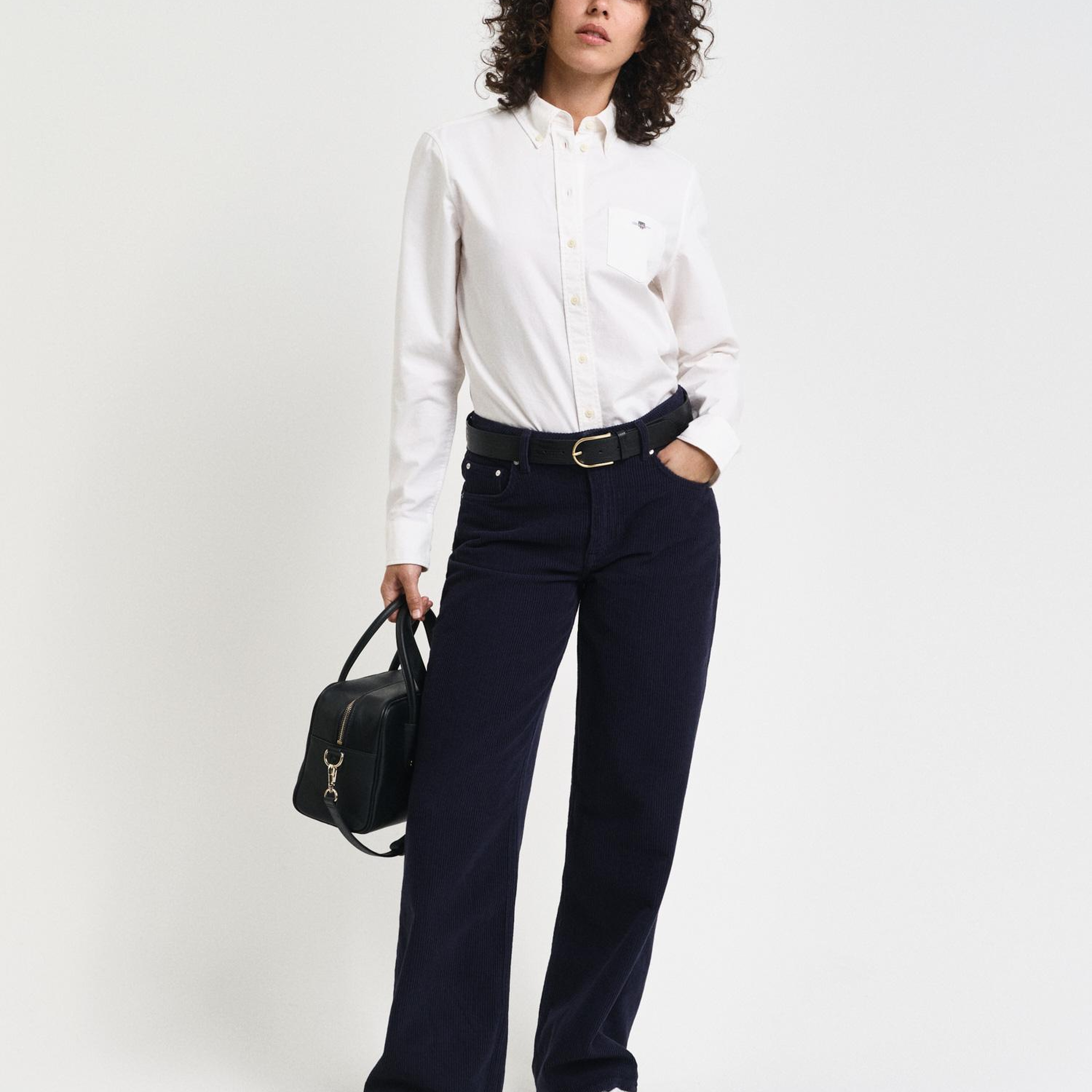 GANT Kadın Beyaz Regular Fit Düğmeli Yaka Oxford Gömlek