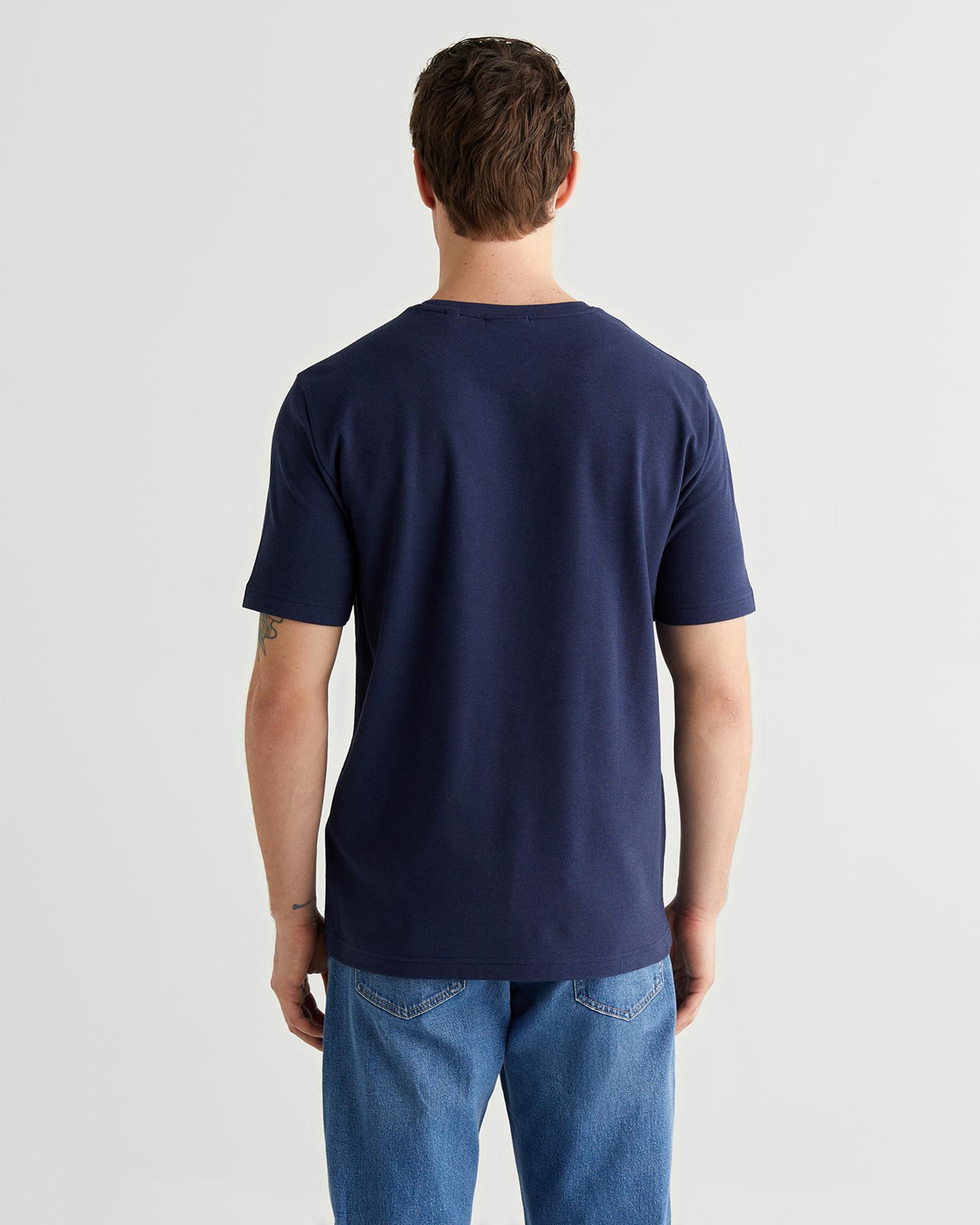 GANT Erkek Lacivert Baskılı Kısa Kollu T-Shirt