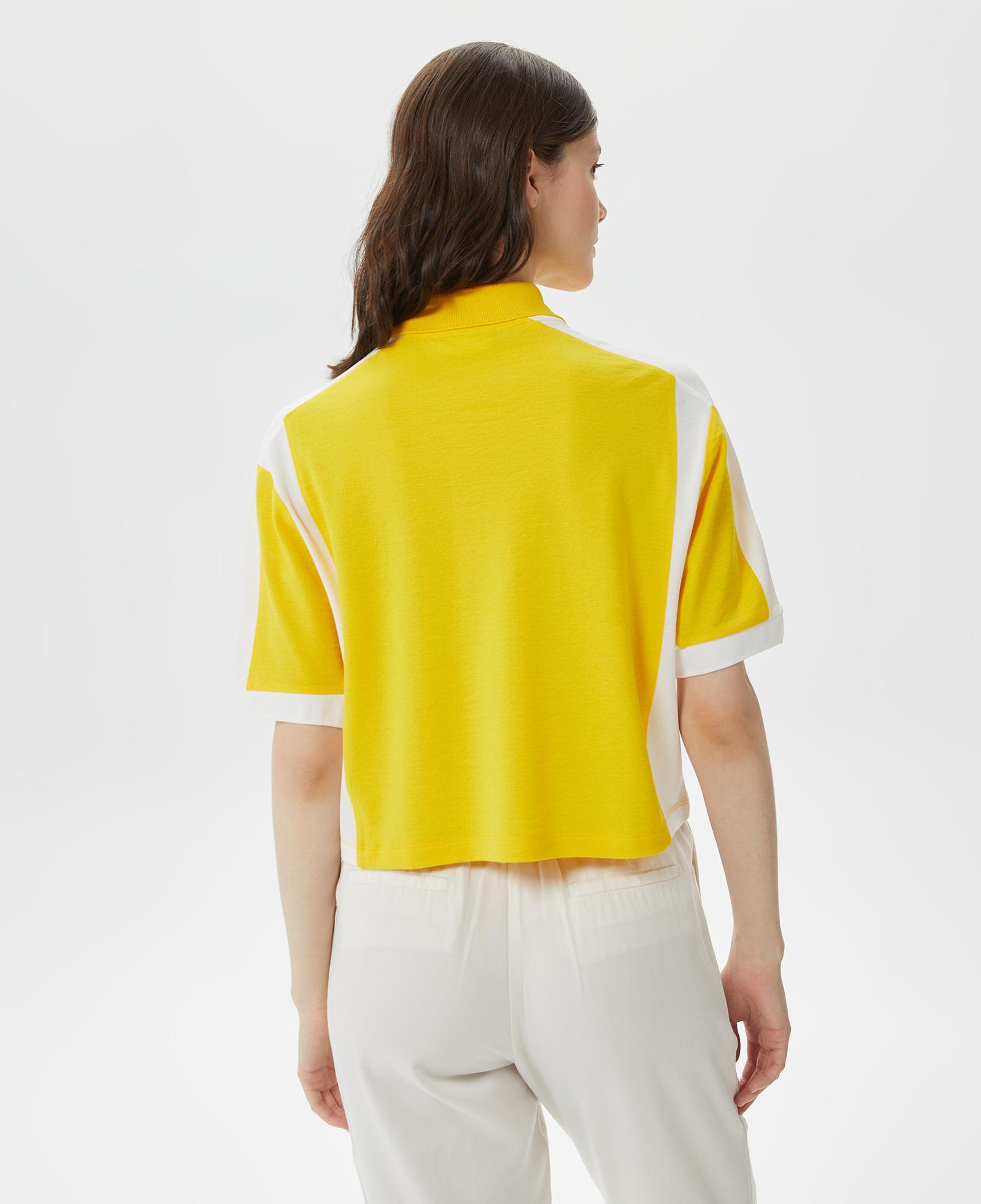 Kadın Loose Fit Renk Bloklu Sarı Polo