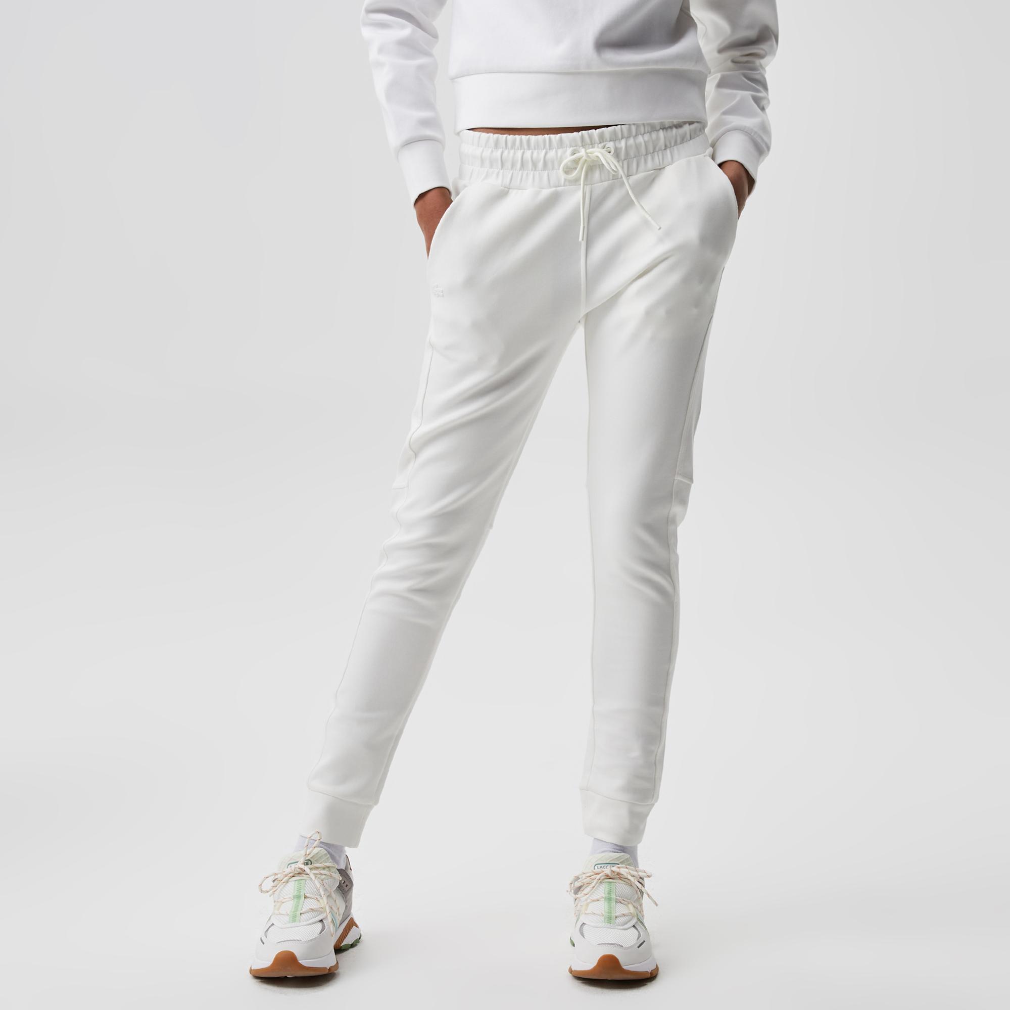 Kadın Slim Fit Beyaz Eşofman Altı