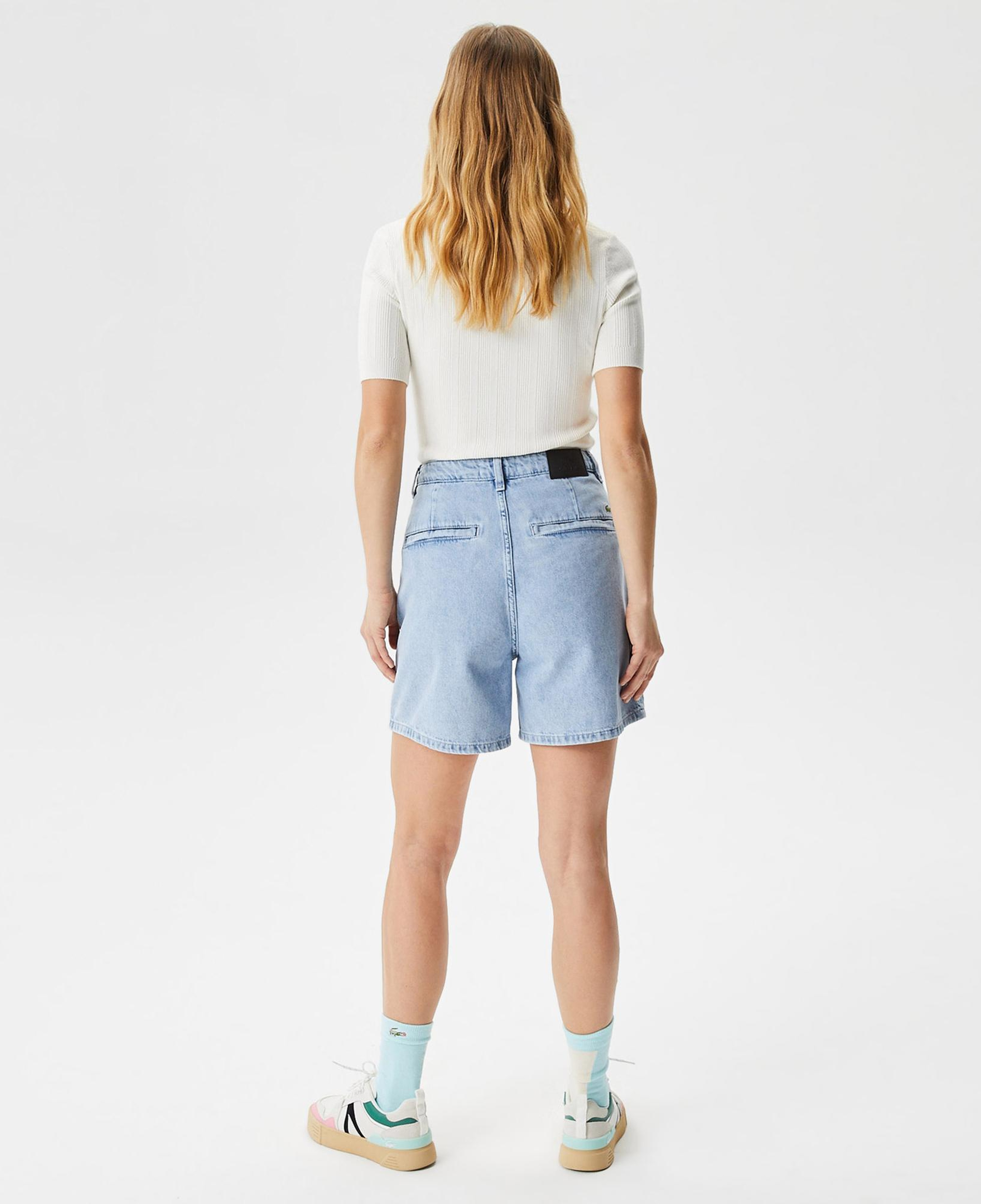 Kadın Loose Fit Denim Açık Mavi Bermuda