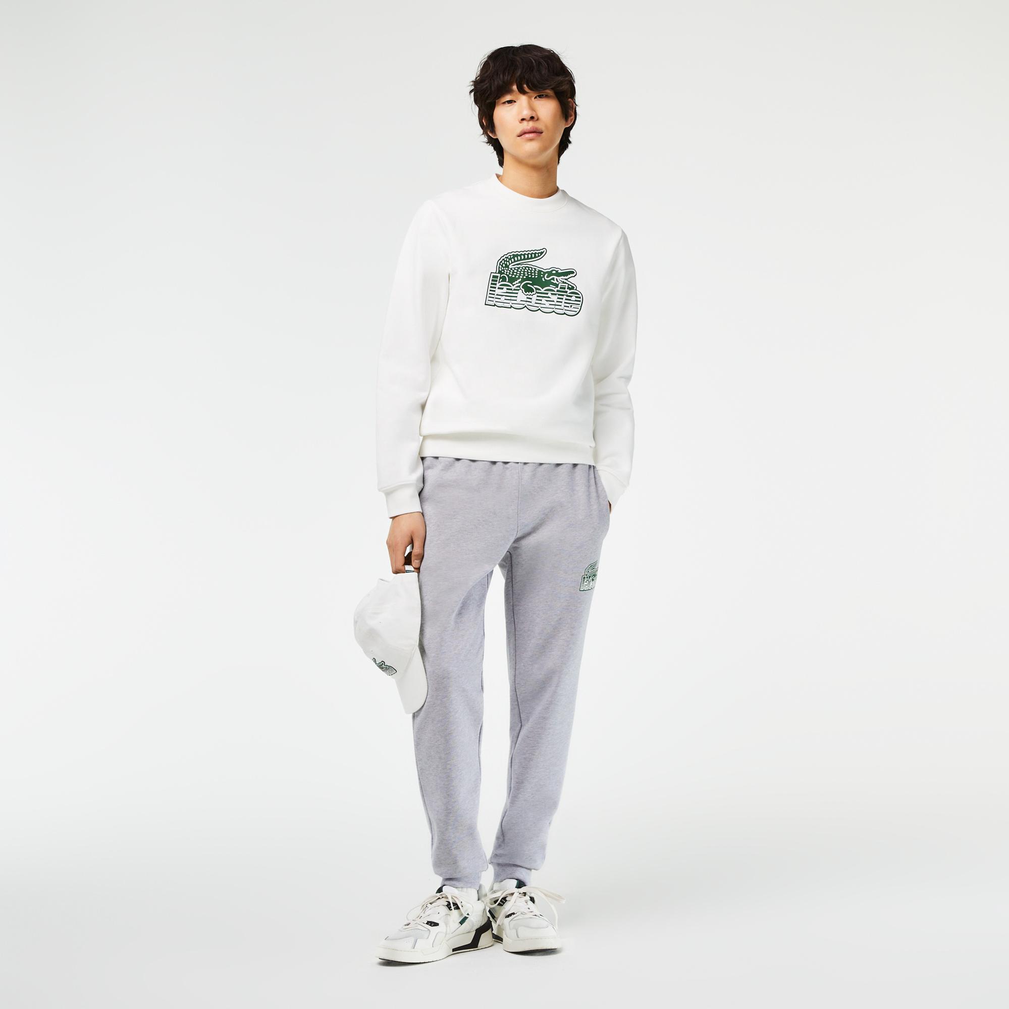 Erkek Slim Fit Baskılı Gri Eşofman Altı