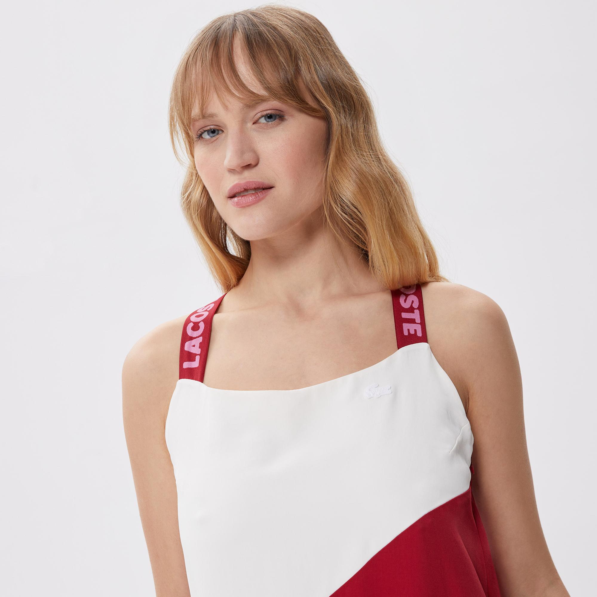 Active Kadın Relaxed Fit Kolsuz Bisiklet Yaka Renk Bloklu Kırmızı Elbise