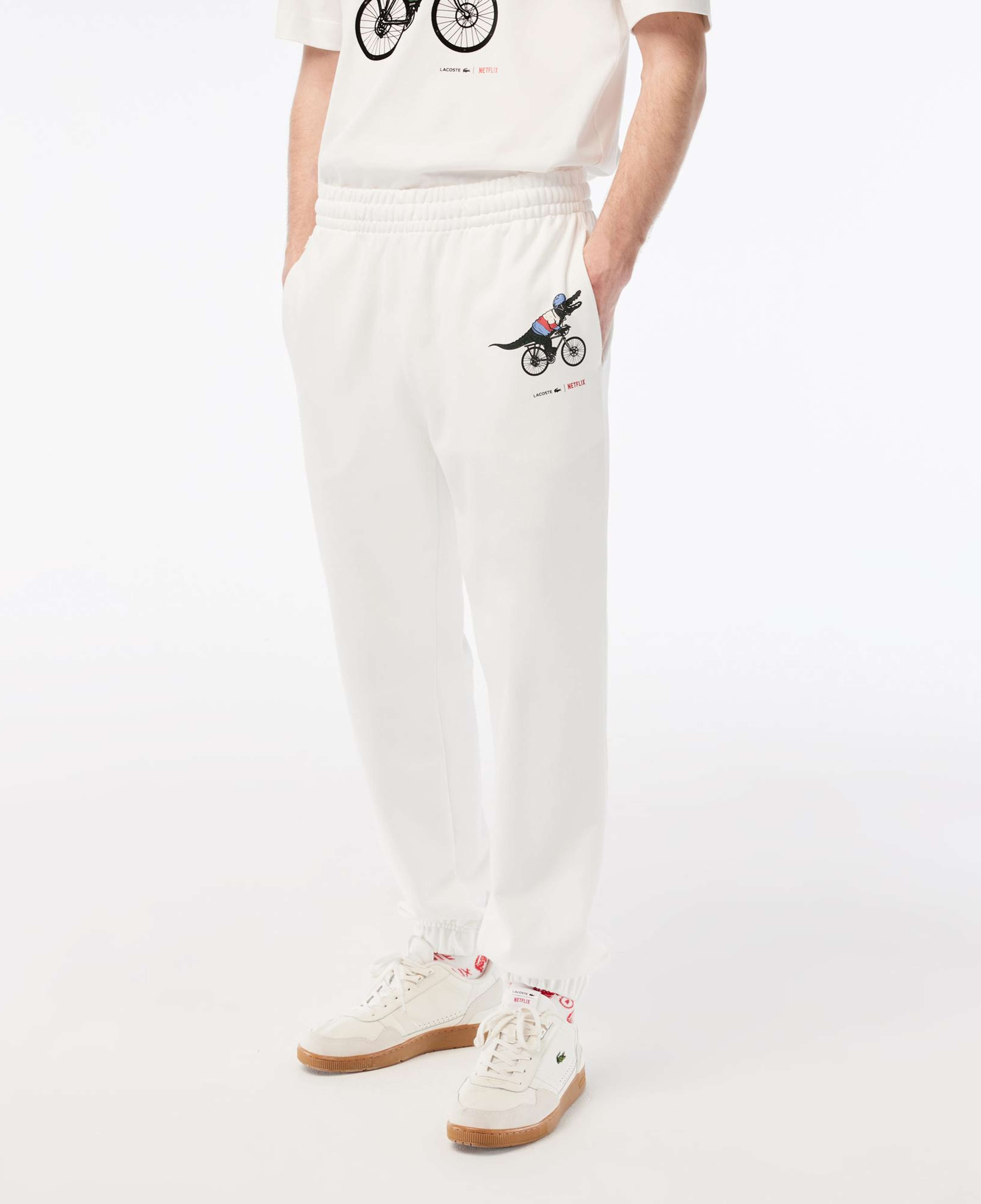 Netflix Erkek Regular Fit Baskılı Beyaz Eşofman Altı