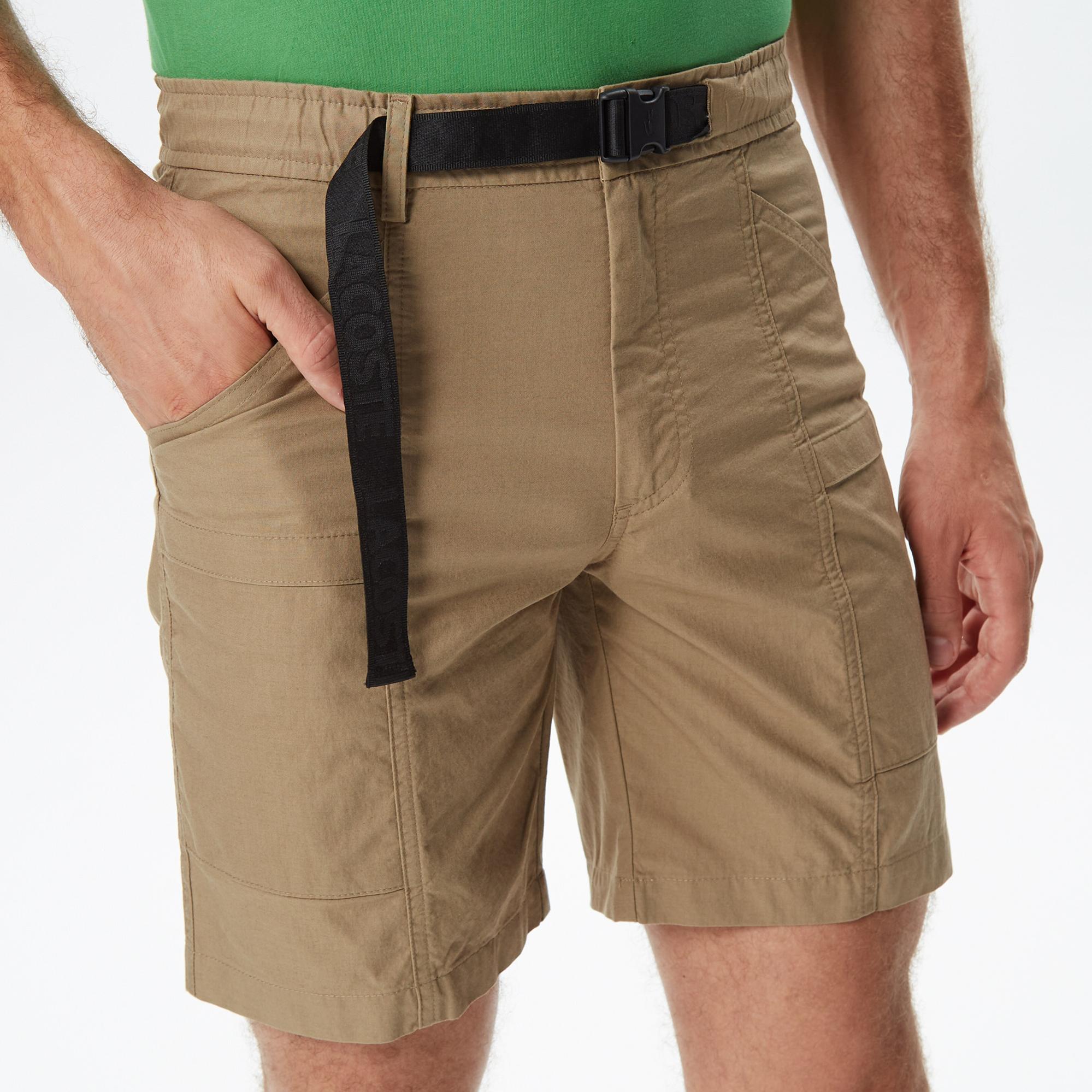 Erkek Regular Fit Bej Bermuda