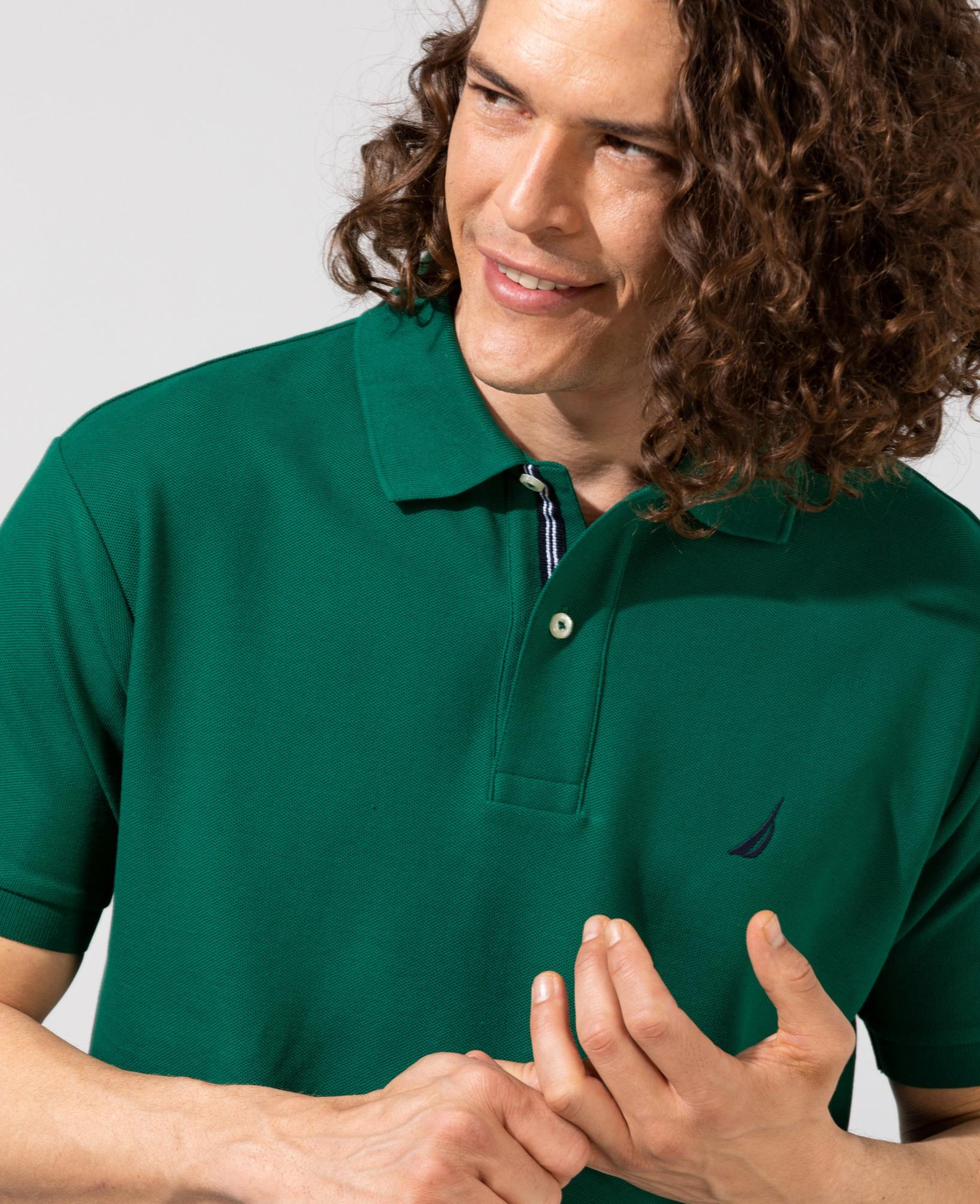 Nautica Erkek Yeşil Classic Fit Kısa Kollu Polo Yaka T-Shirt