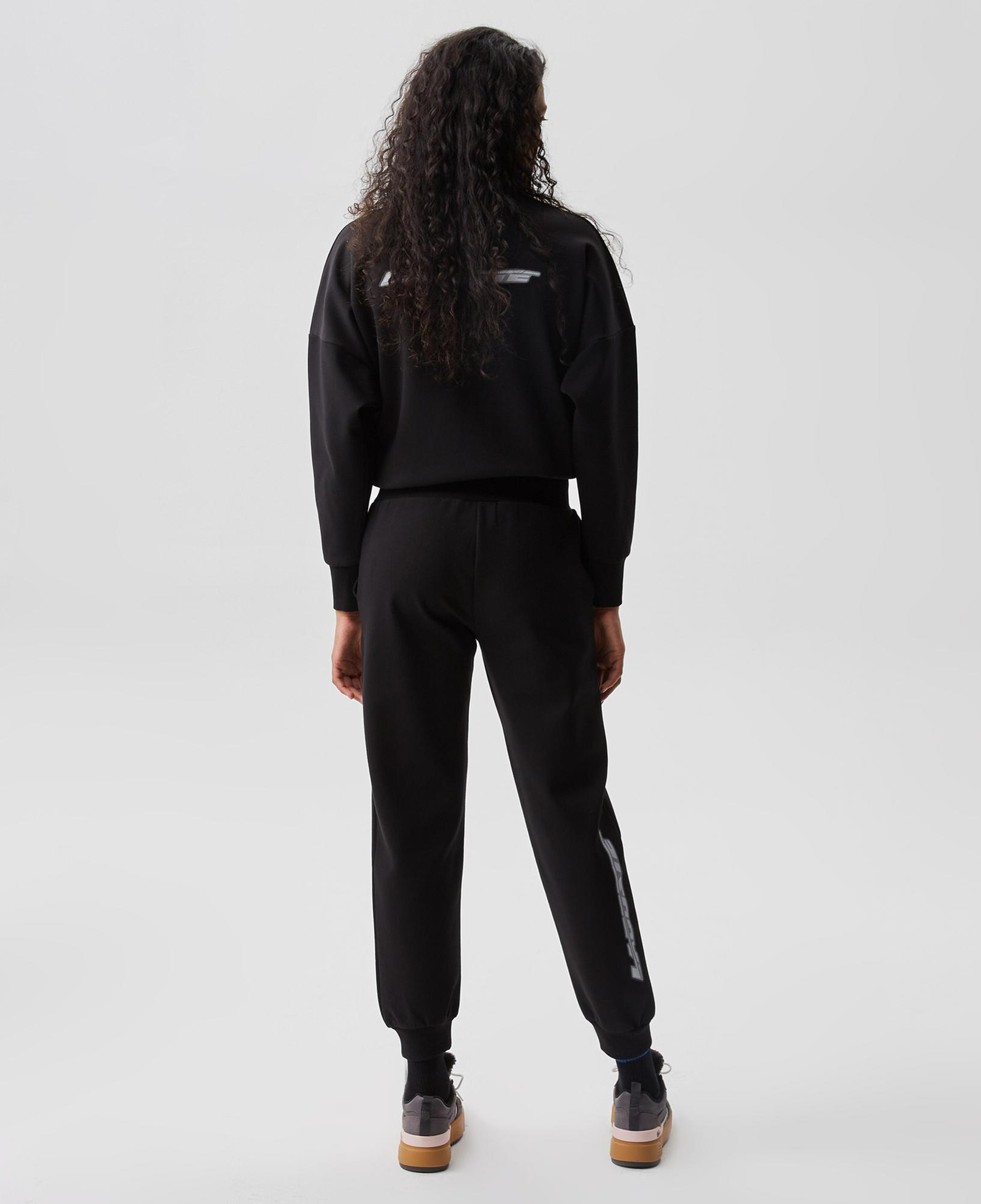 Kadın Slim Fit Baskılı Siyah Eşofman Altı