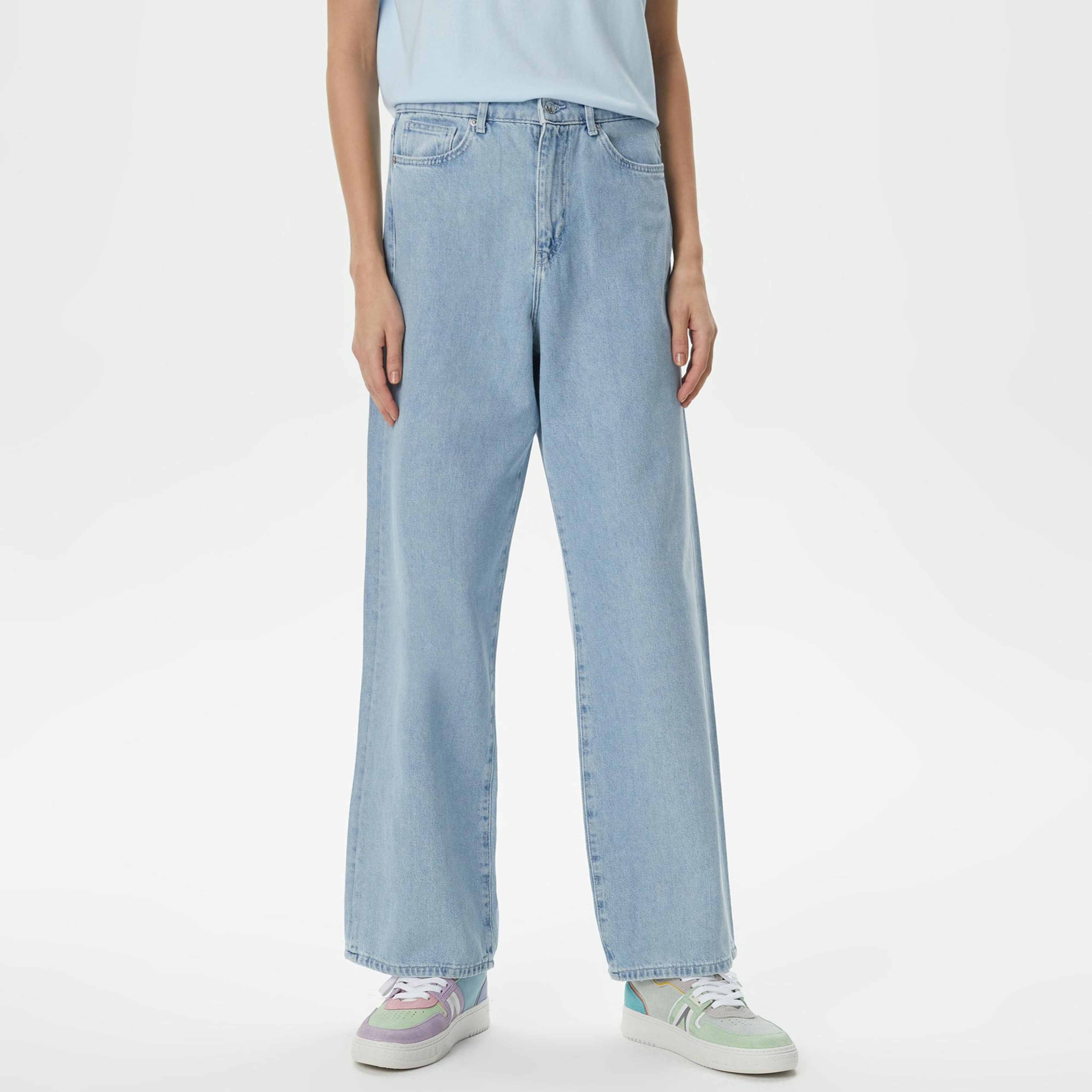 Lacoste Loose Fit Kadın Mavi Pantolon