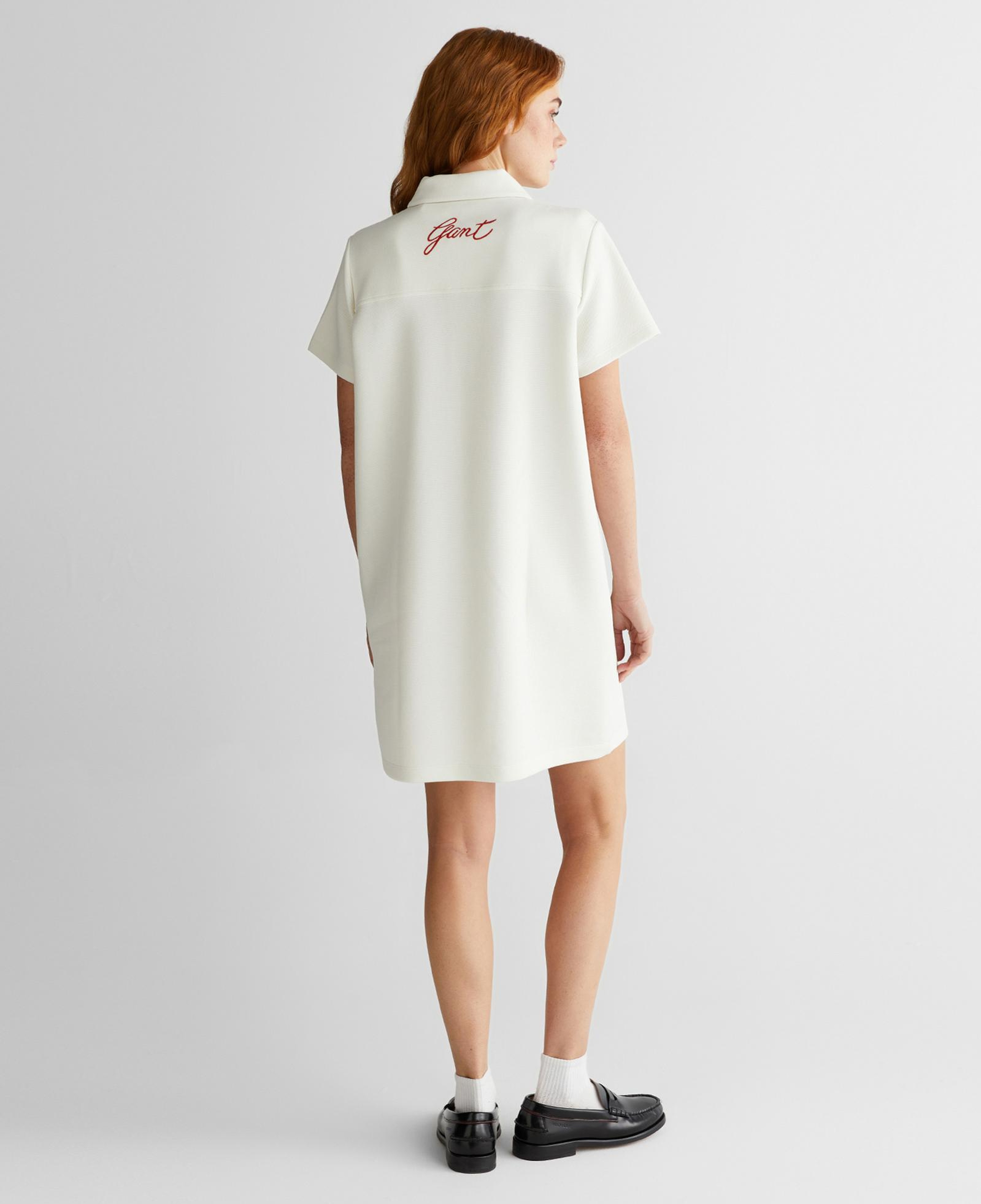 GANT Kadın Krem Yarım Fermuarlı Logolu Elbise