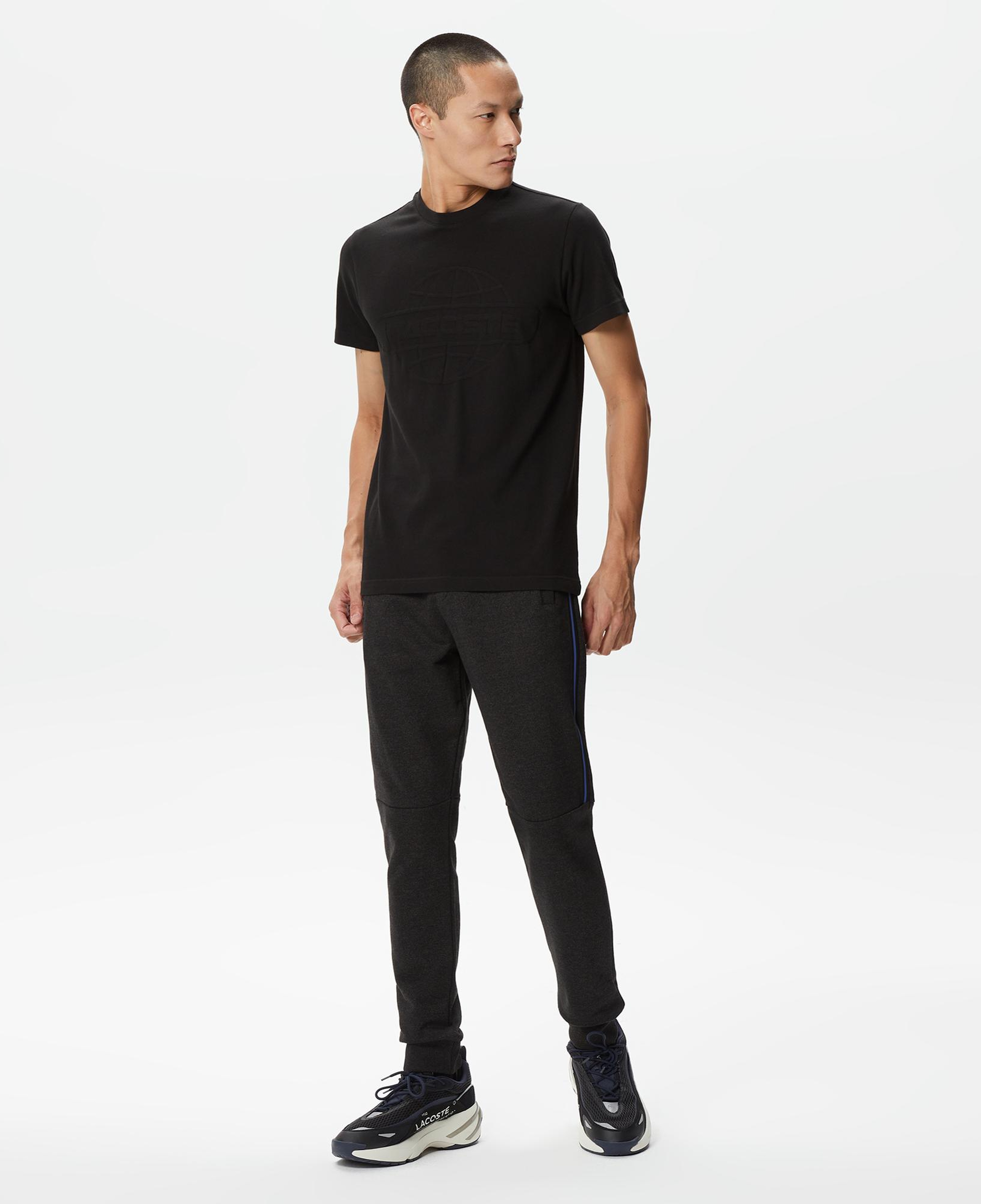 Erkek Slim Fit Renk Bloklu Siyah Eşofman Altı