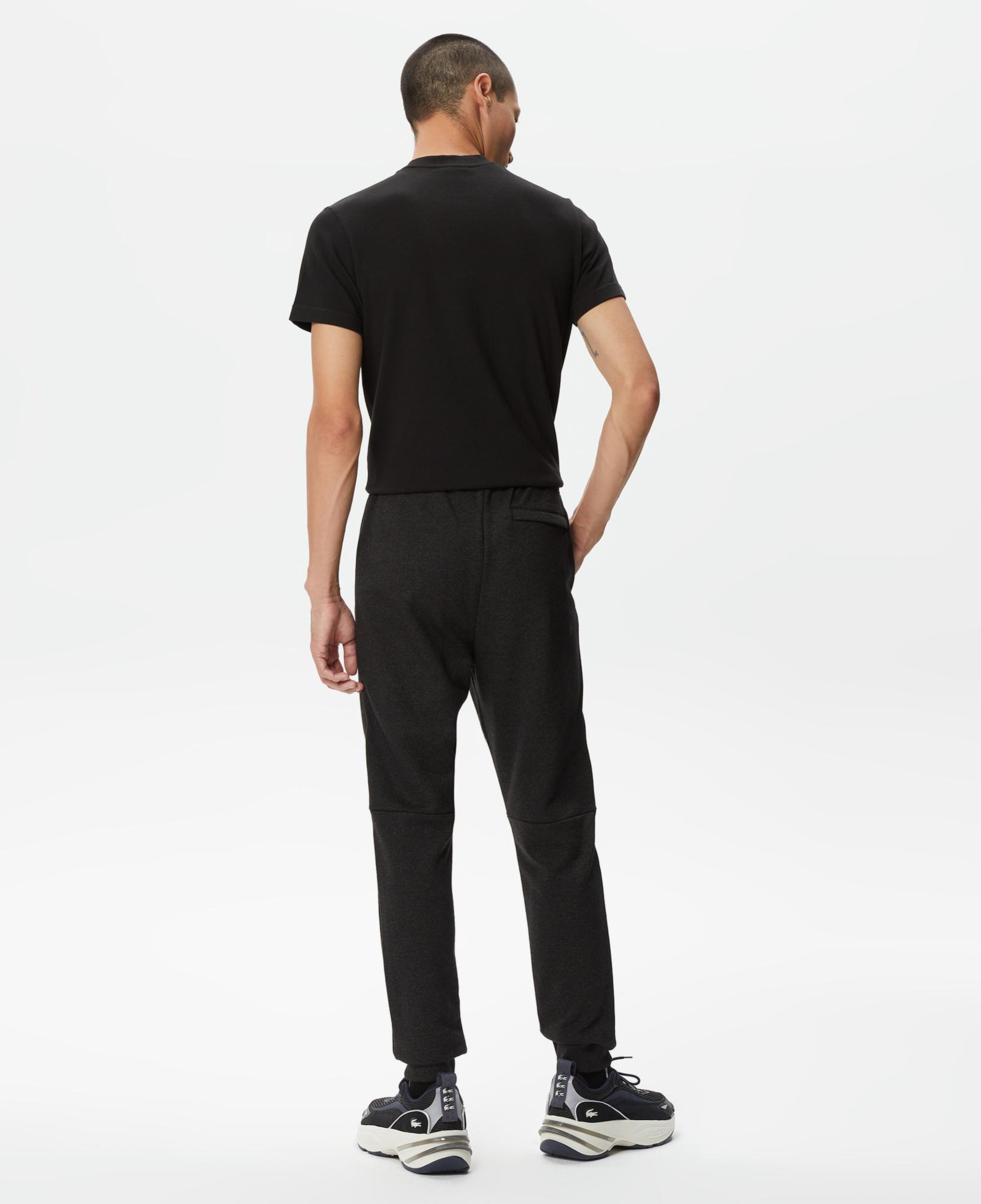 Erkek Slim Fit Renk Bloklu Siyah Eşofman Altı