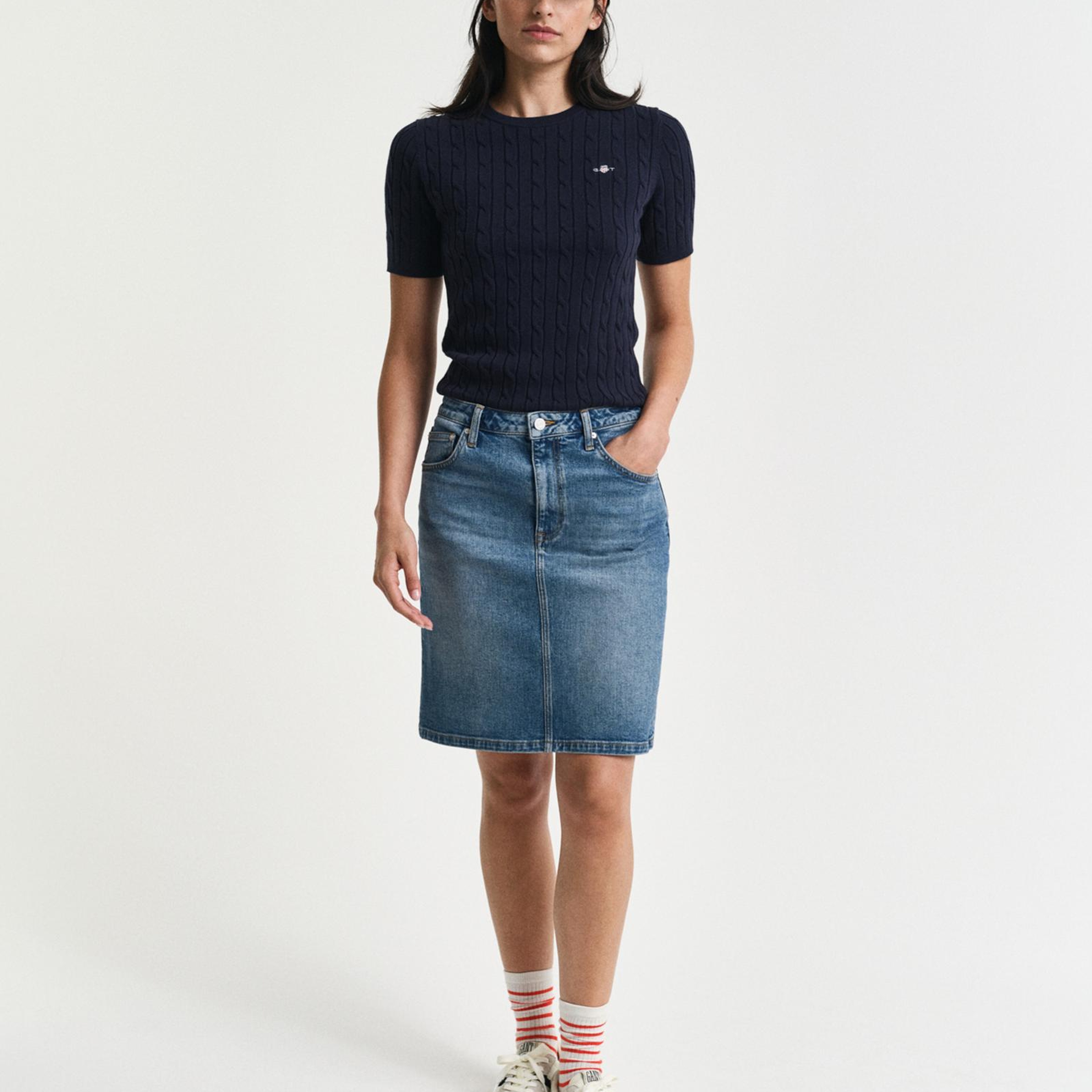 GANT Kadın Mavi Straight Fit Etek