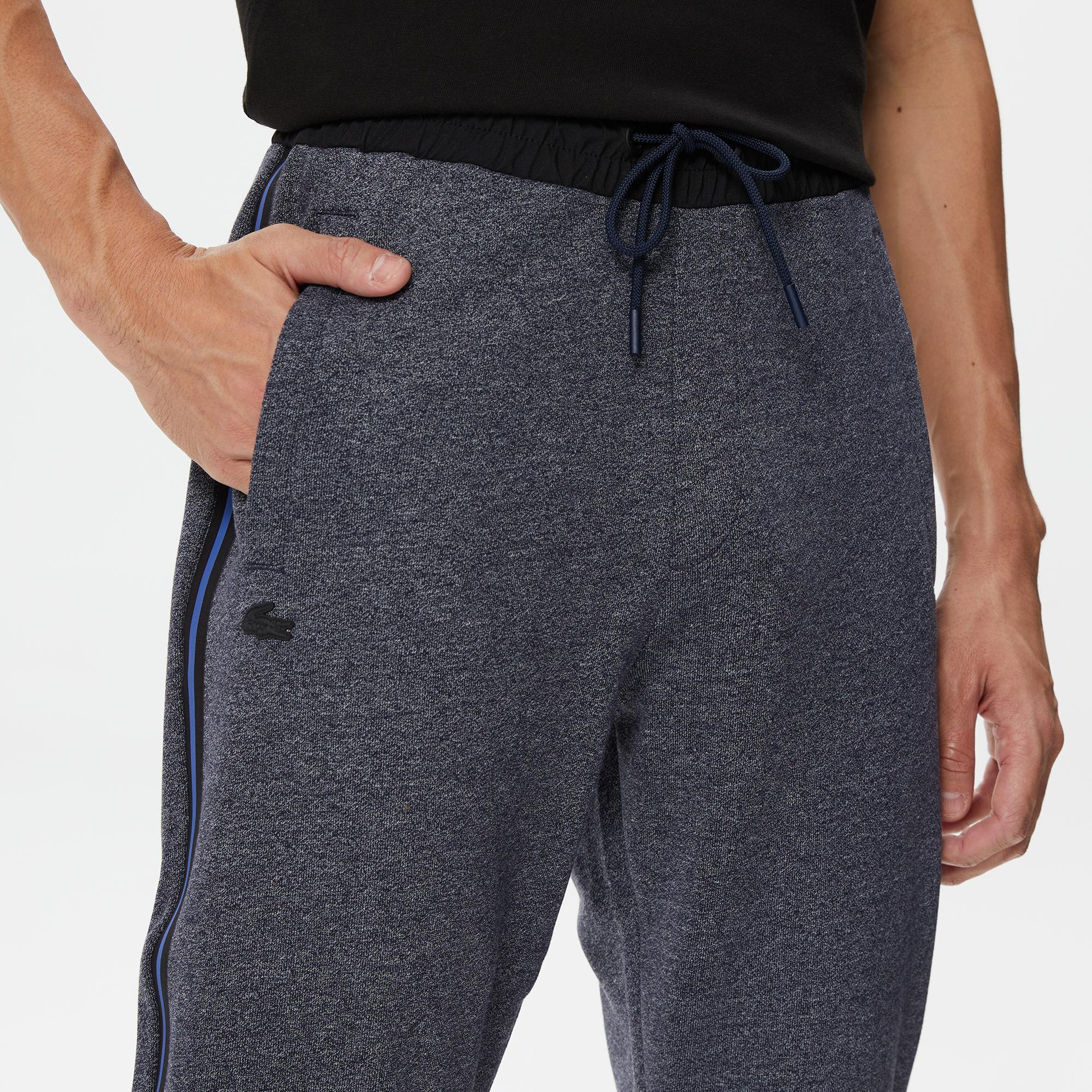 Erkek Slim Fit Renk Bloklu Lacivert Eşofman Altı