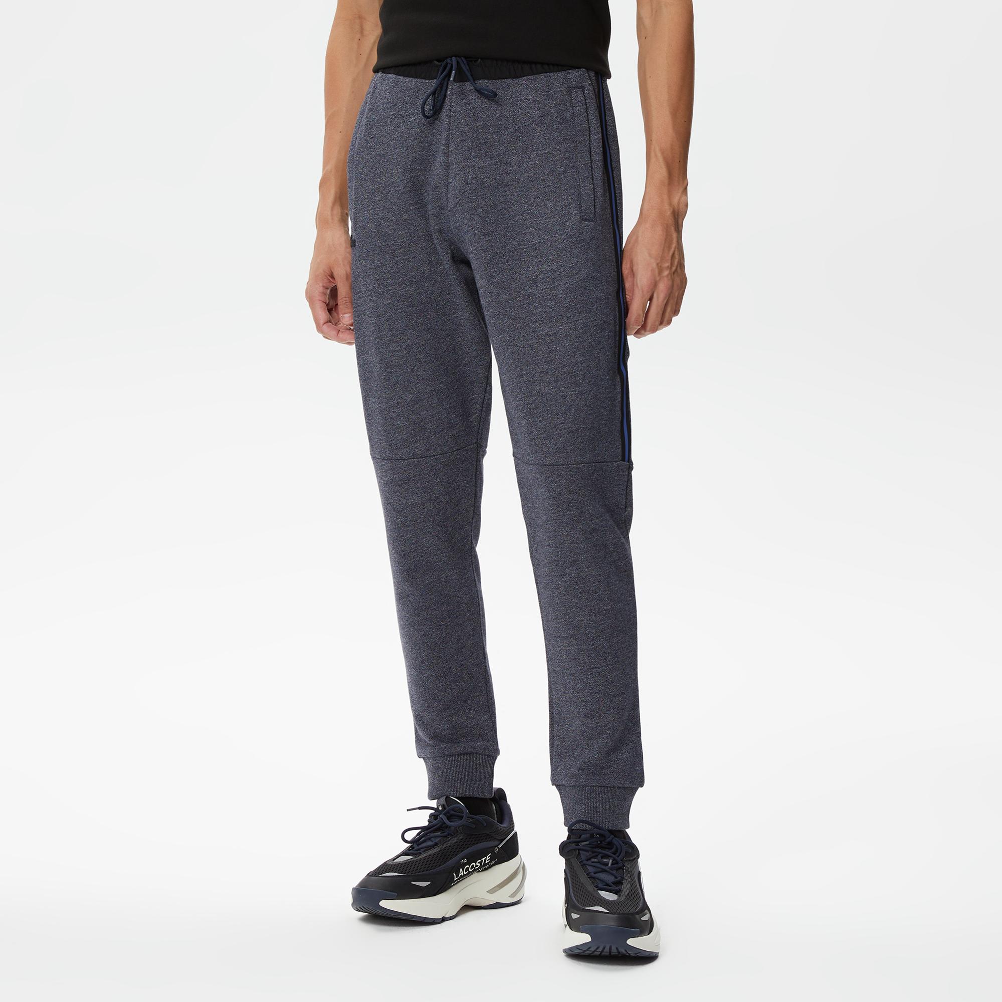 Erkek Slim Fit Renk Bloklu Lacivert Eşofman Altı