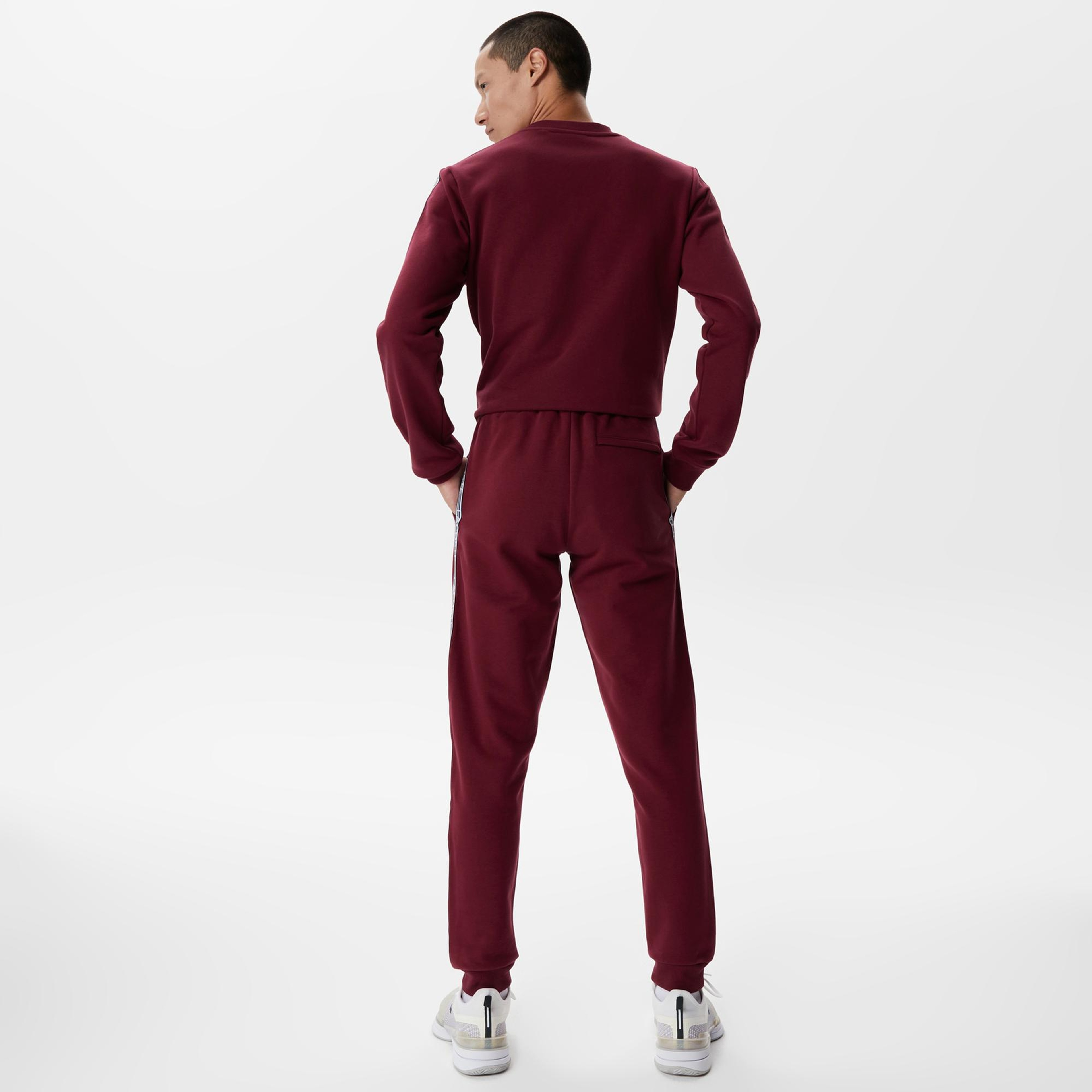 Erkek Relaxed Fit Baskılı Bordo Eşofman Altı