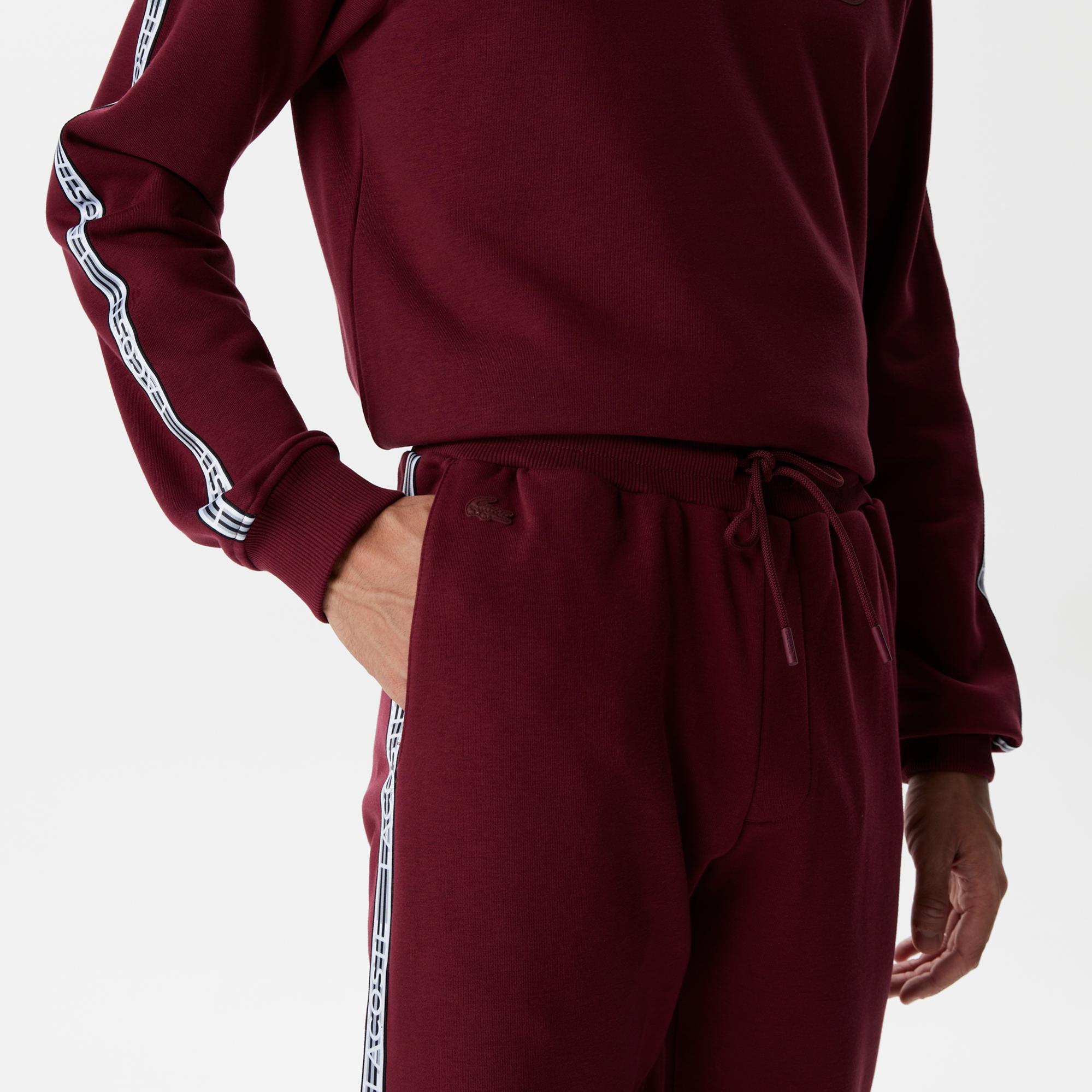 Erkek Relaxed Fit Baskılı Bordo Eşofman Altı