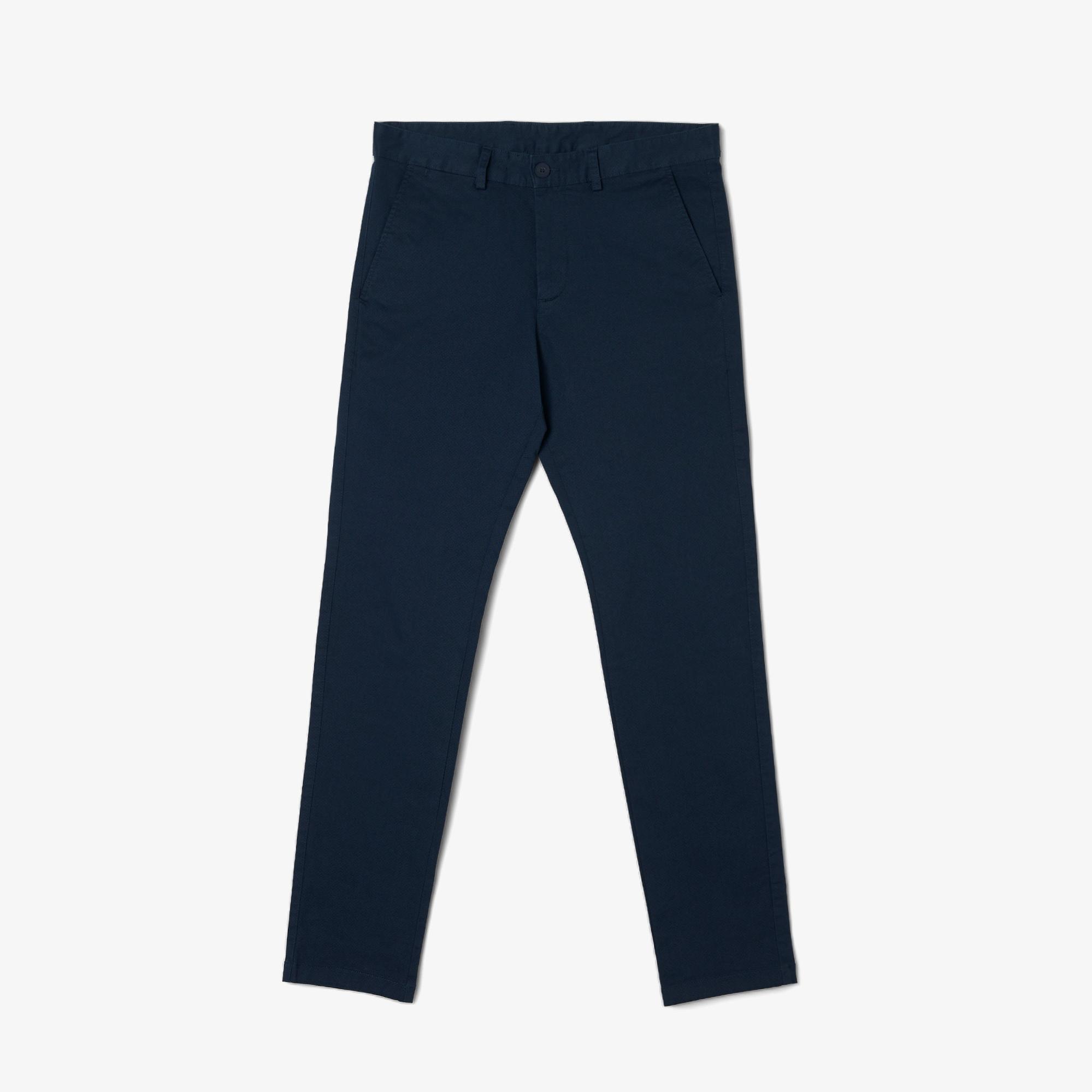 Erkek Slim Fit Baskılı Lacivert Pantolon