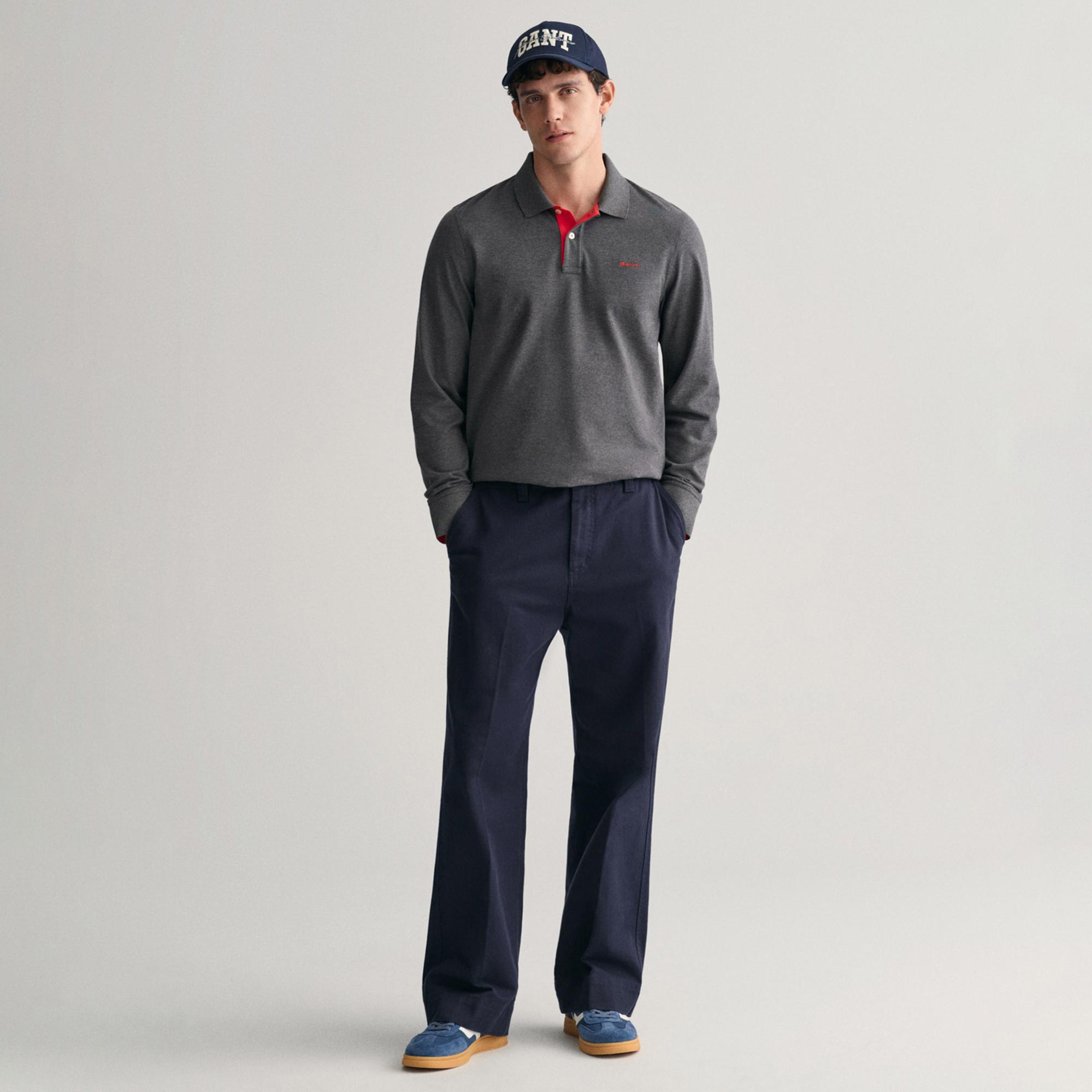 Gant Erkek Gri Regular Fit Polo